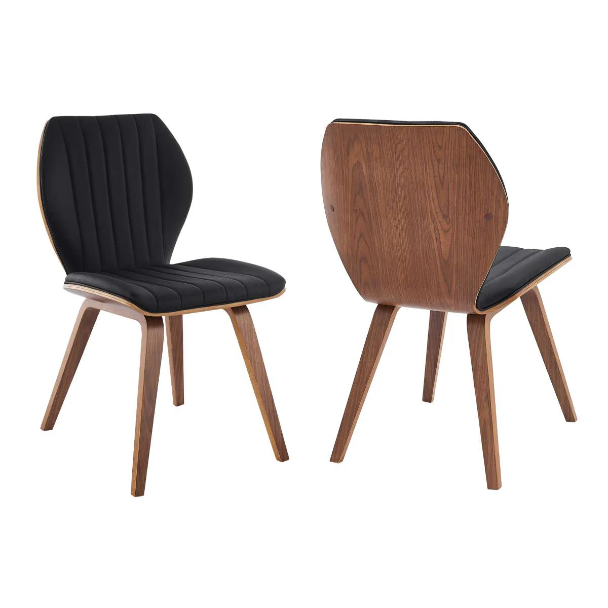Ontario Gray Faux Leather and Black Wood Dining Chairs - Set of 2 By Armen Living - Image 5