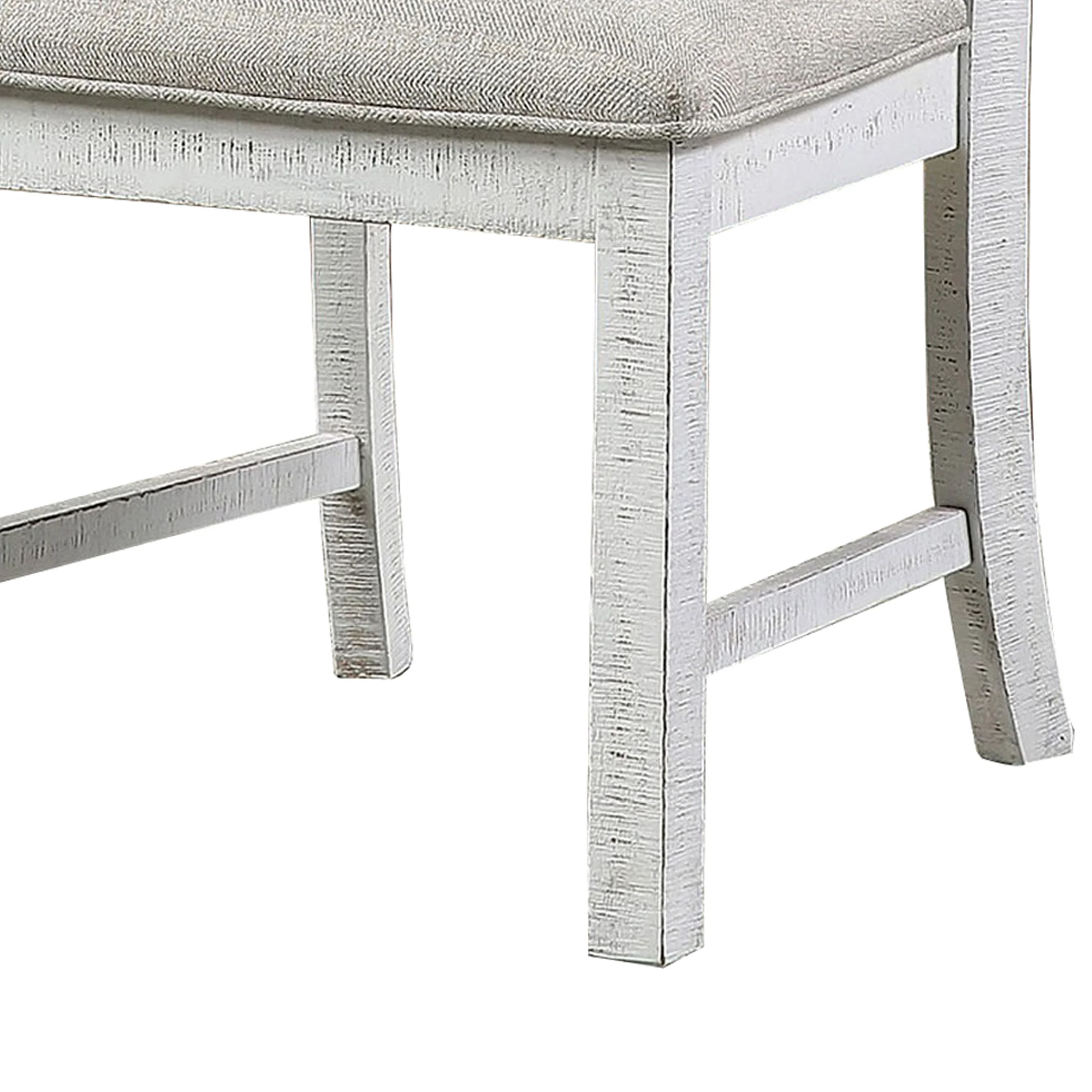 Open Scroll Back Wooden Side Chair With Padded Seat Set Of 2 White By Benzara - Image 5