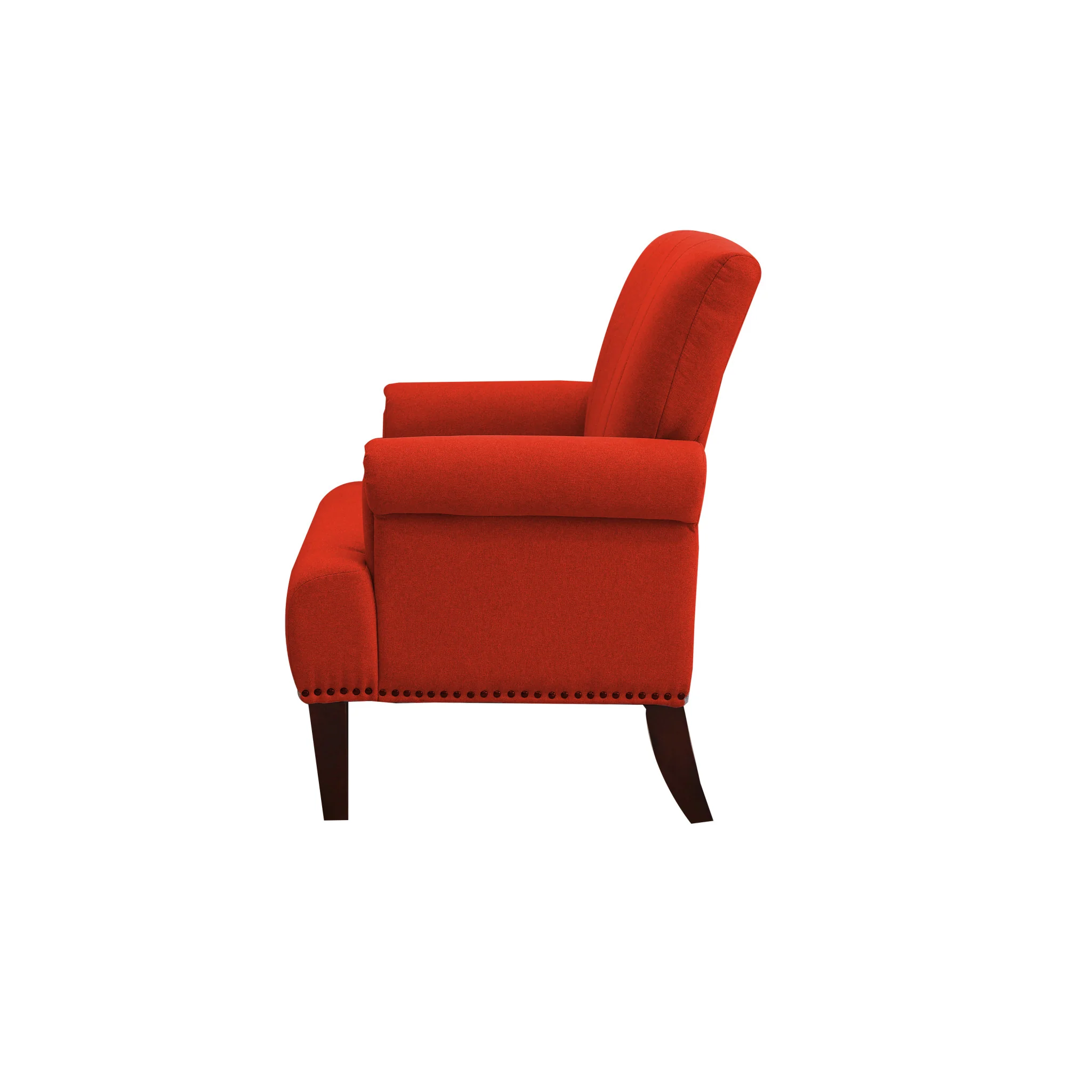 Orange and Brown Upholstered Arm Chair By Homeroots - Image 2