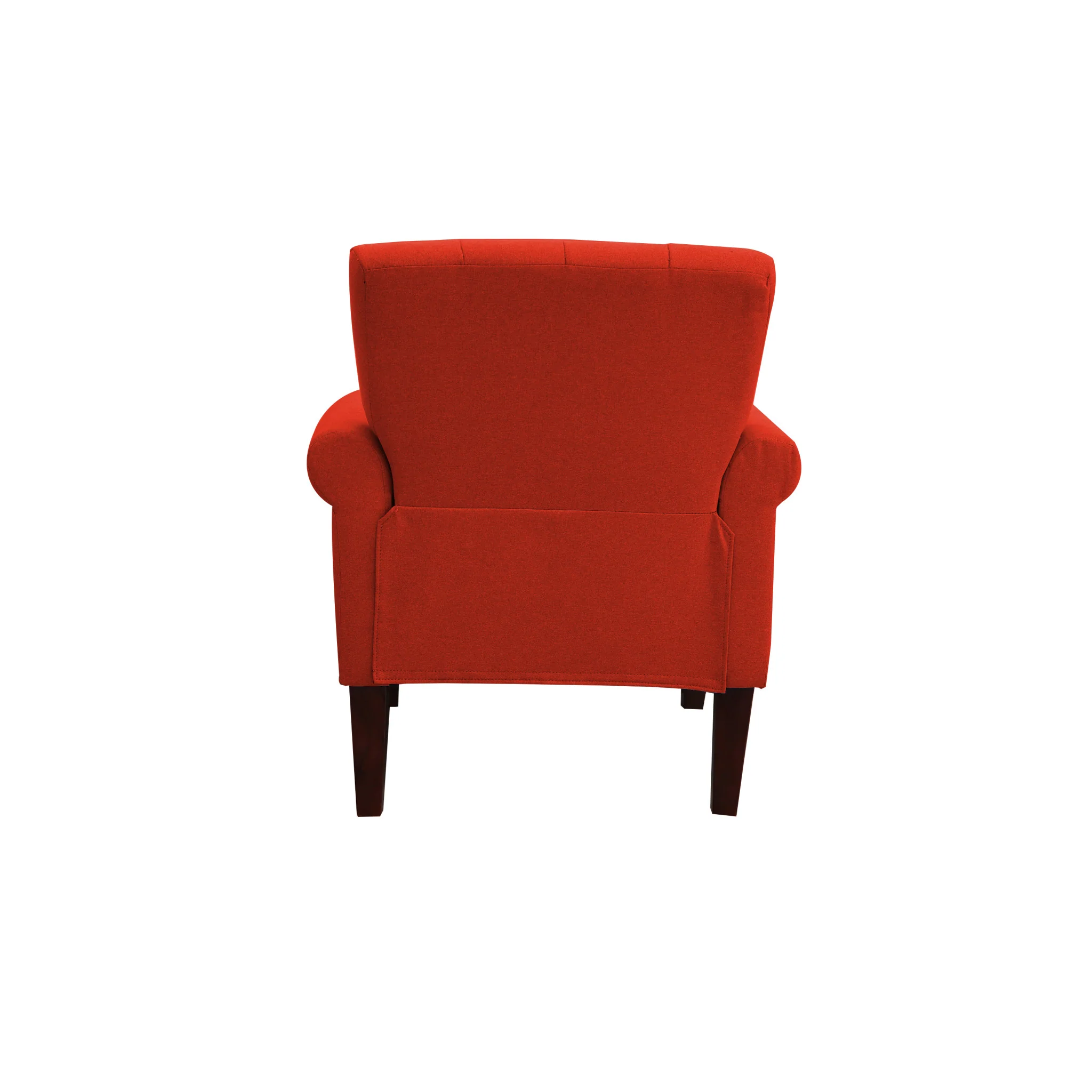 Orange and Brown Upholstered Arm Chair By Homeroots - Image 3