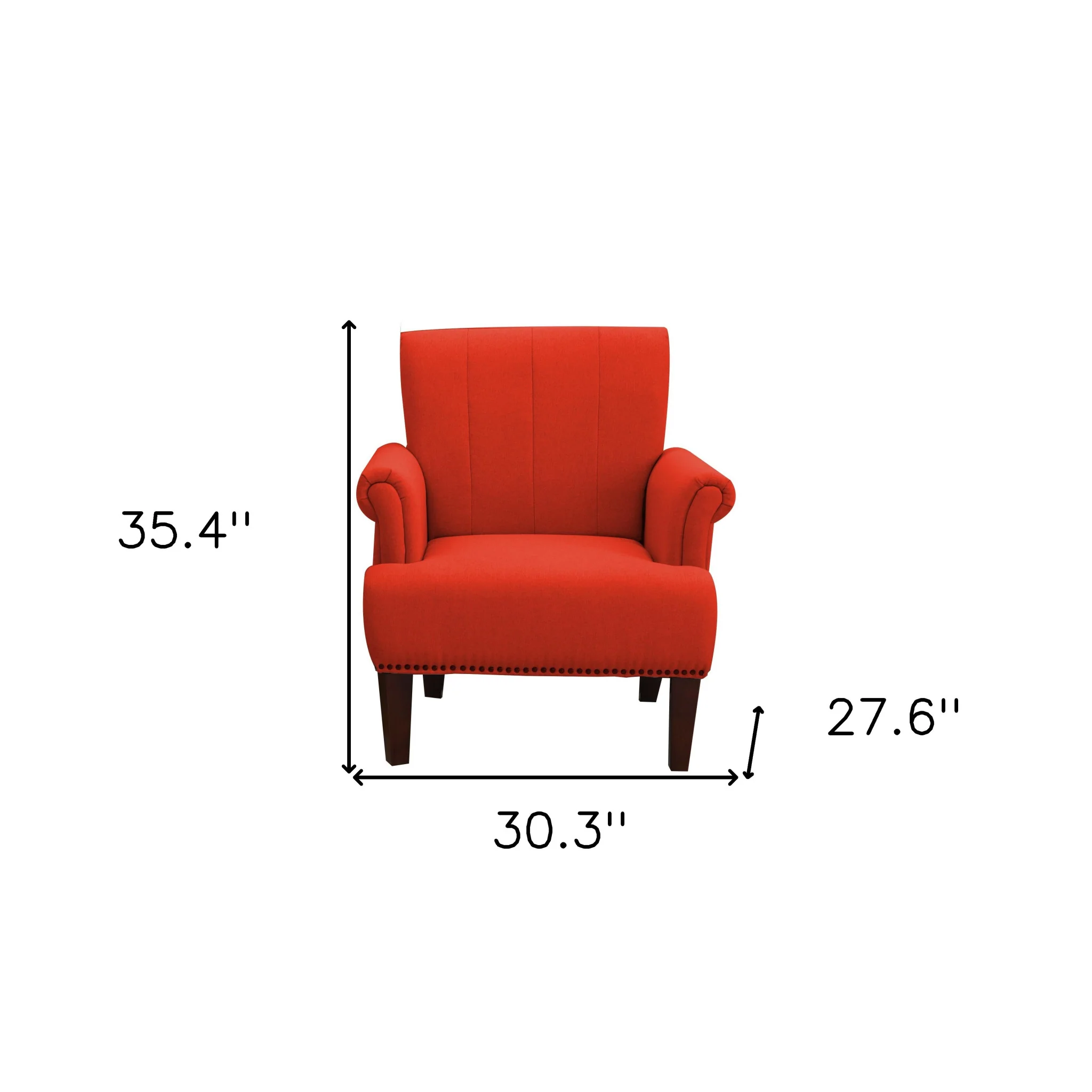 Orange and Brown Upholstered Arm Chair By Homeroots - Image 6