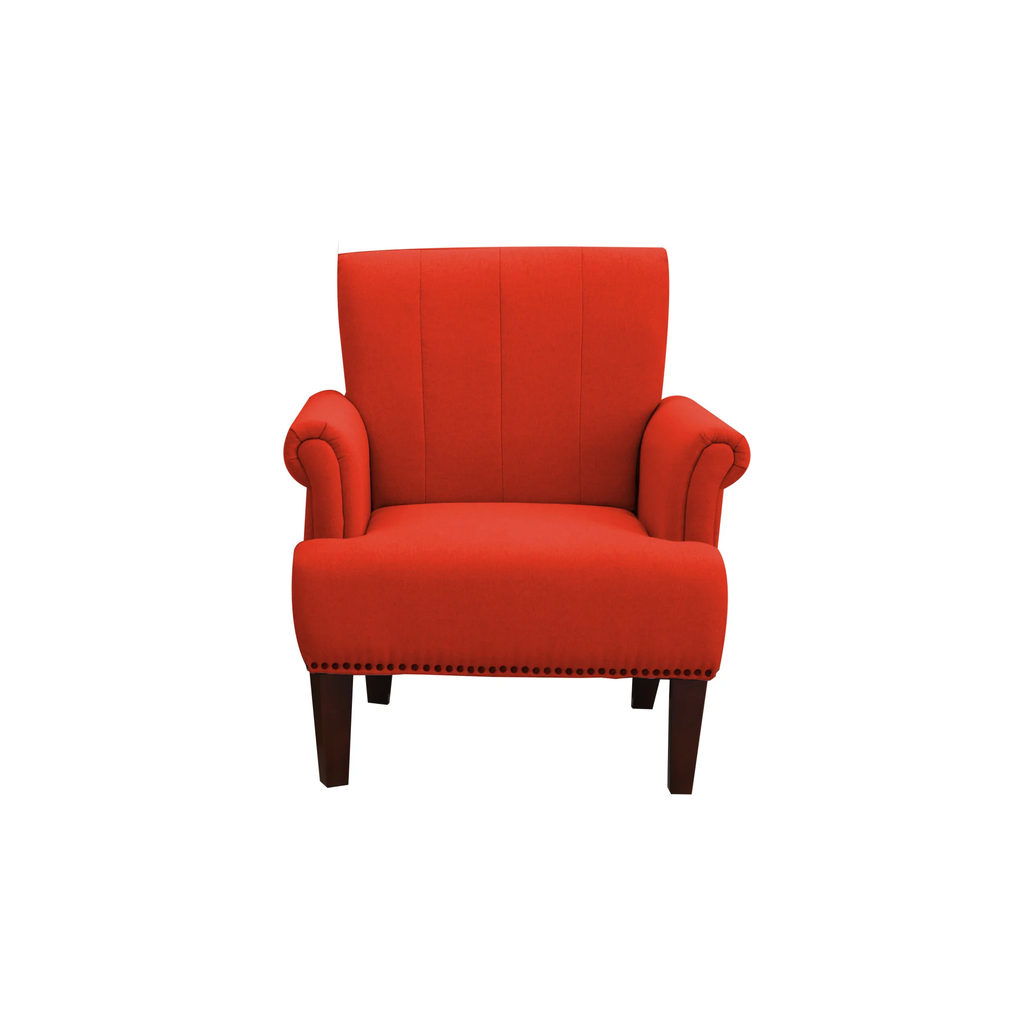 Orange and Brown Upholstered Arm Chair By Homeroots - Image 7