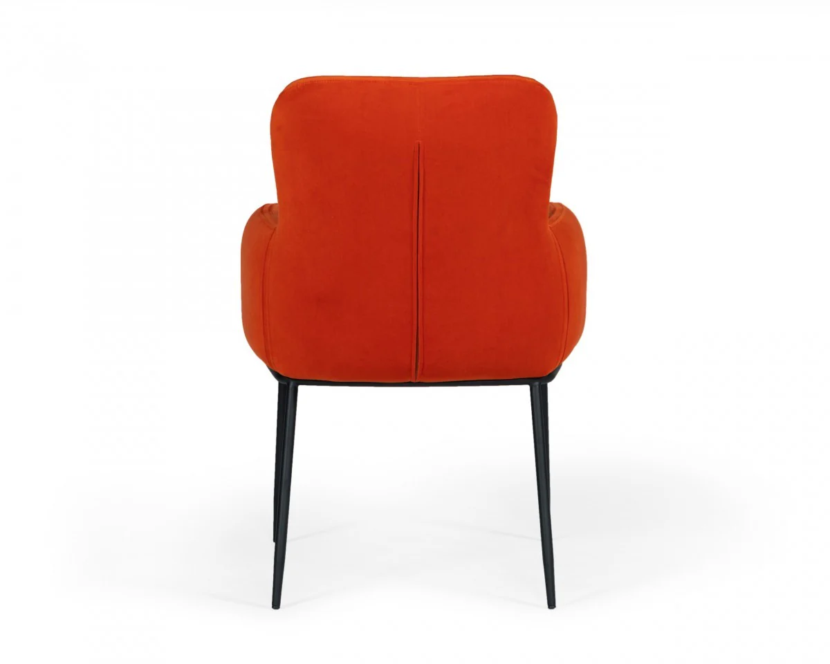 Orange Velvet Dining Chair By Homeroots - Image 4