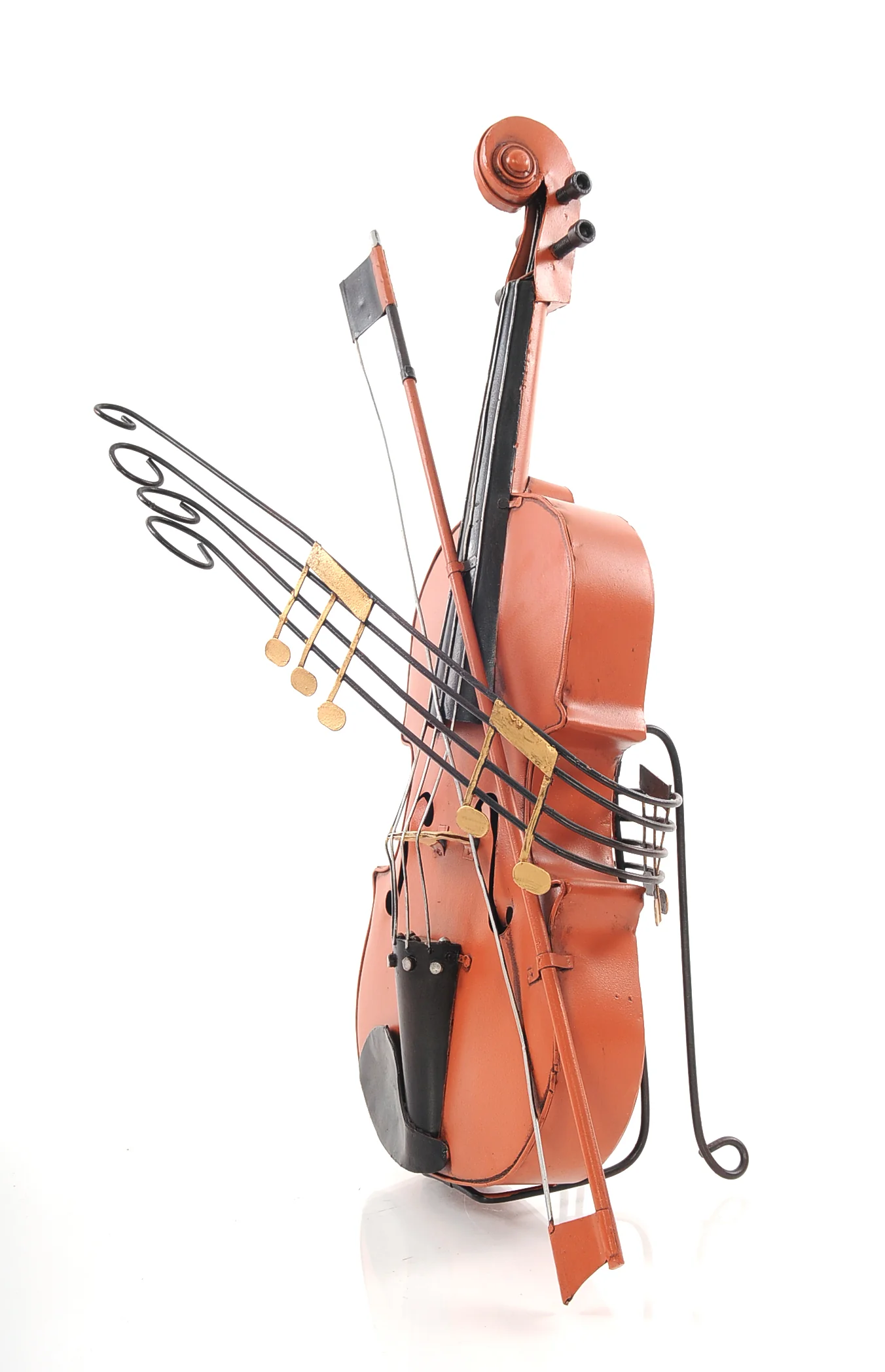 Orange Vintage Violin By Homeroots - Image 3