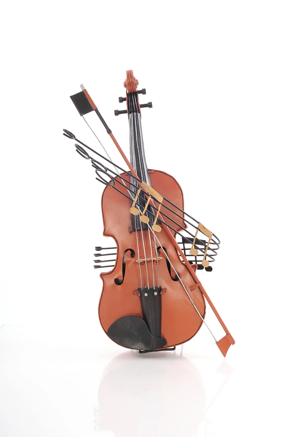 Orange Vintage Violin By Homeroots - Image 4