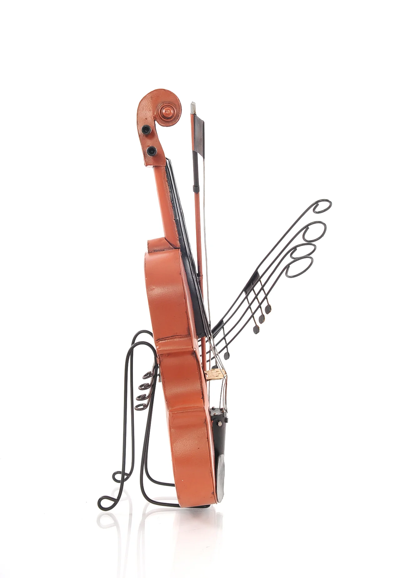 Orange Vintage Violin By Homeroots - Image 5