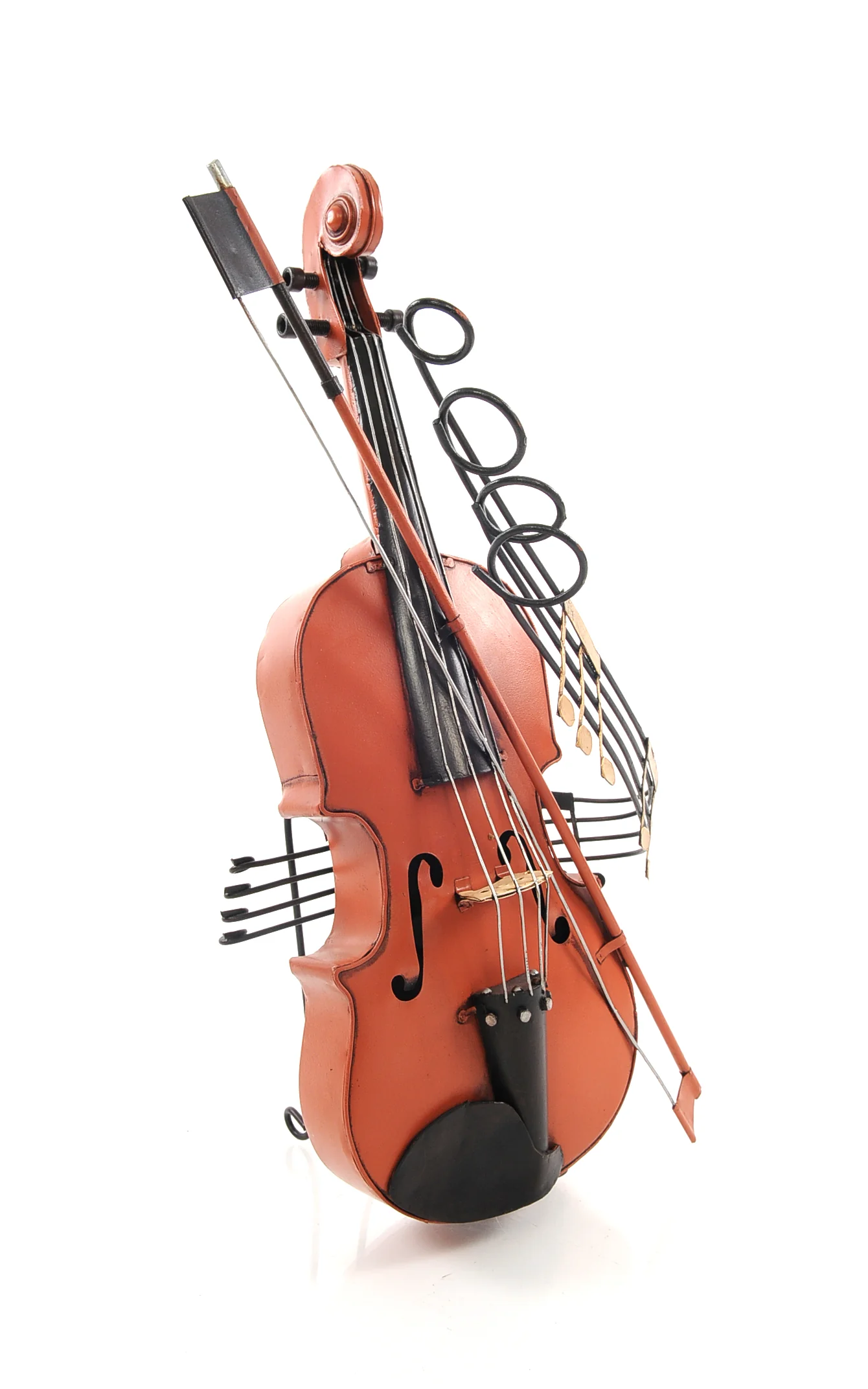 Orange Vintage Violin By Homeroots - Image 6