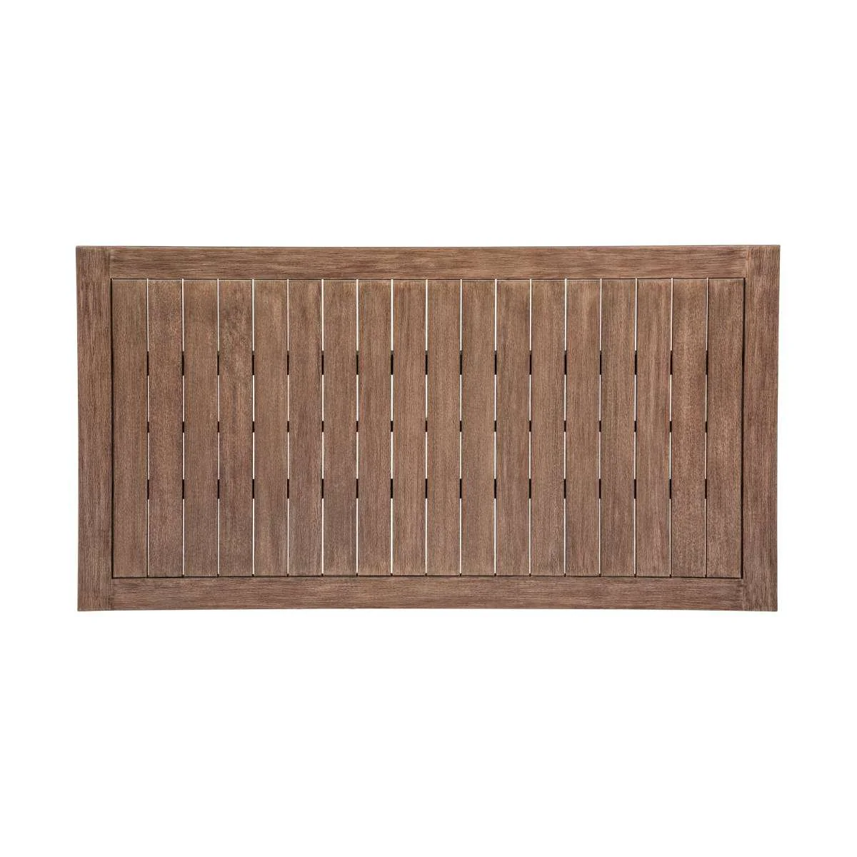 Orbit Outdoor Patio Dining Table in Weathered Eucalyptus Wood By Armen Living - Image 5