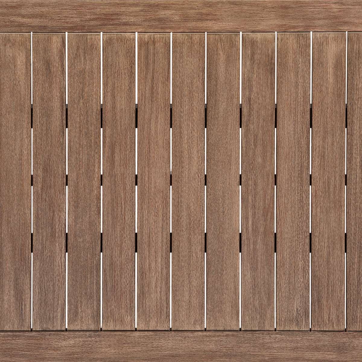 Orbit Outdoor Patio Dining Table in Weathered Eucalyptus Wood By Armen Living - Image 6