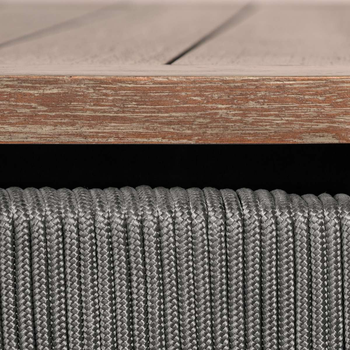 Orbit Outdoor Patio Dining Table in Weathered Eucalyptus Wood By Armen Living - Image 7