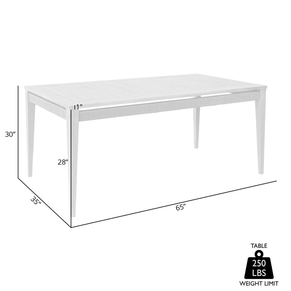 Orbit Outdoor Patio Dining Table in Weathered Eucalyptus Wood By Armen Living - Image 8