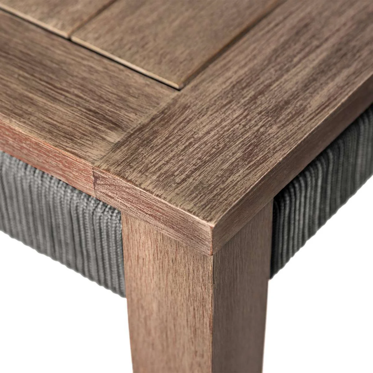 Orbit Outdoor Patio Dining Table in Weathered Eucalyptus Wood By Armen Living - Image 9