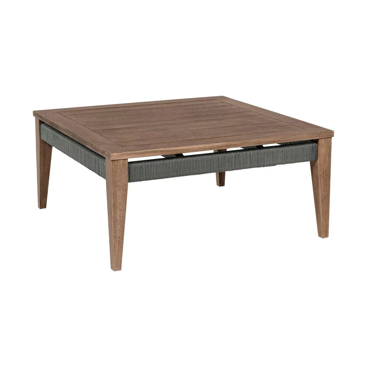 Orbit Square Outdoor Patio Coffee Table in Weathered Eucalyptus Wood By Armen Living - Image 3