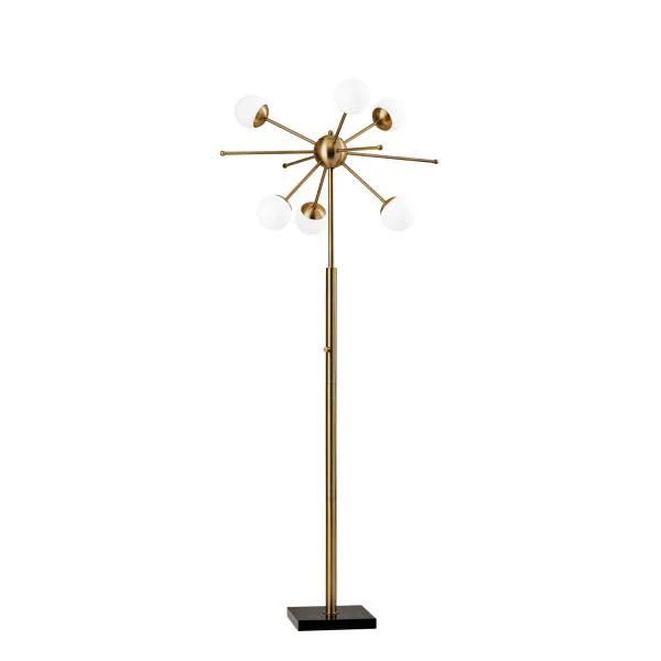 Orbital Sphere Brass Metal LED Floor Lamp By Homeroots - Image 2