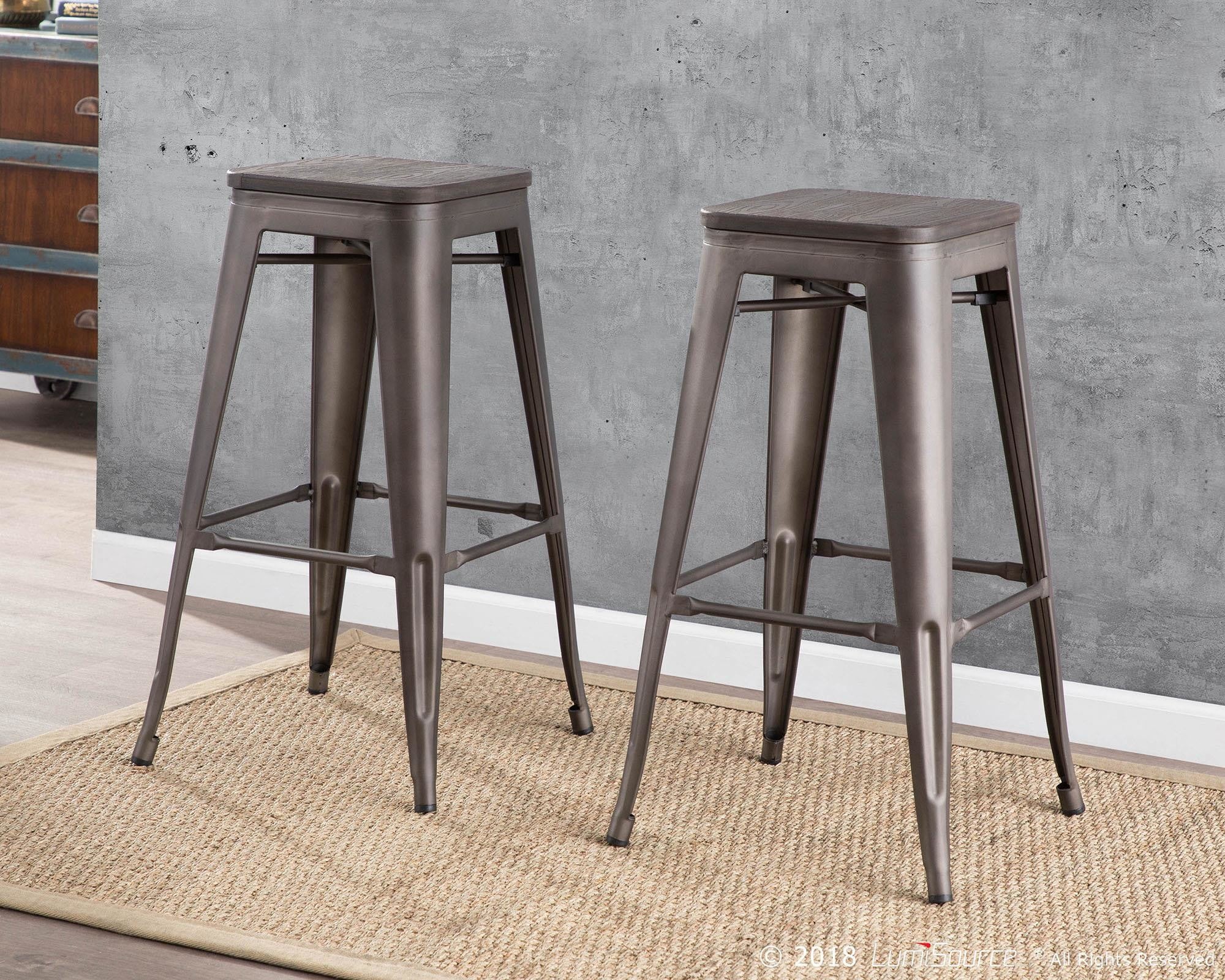 Oregon Barstool - Set of 2 By LumiSource - BS-TW-OR DK+AN2 - Image 3