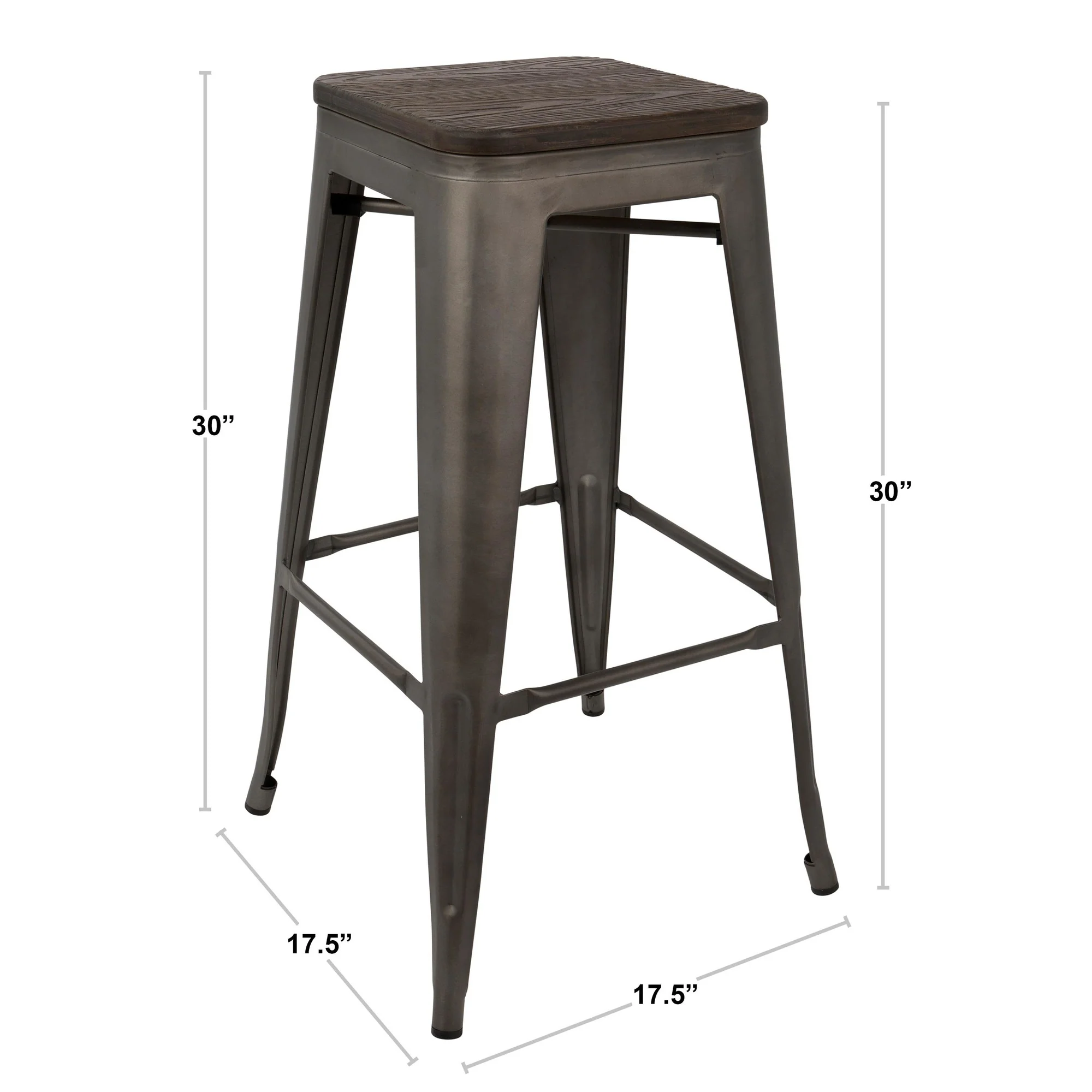 Oregon Barstool - Set of 2 By LumiSource - BS-TW-OR DK+AN2 - Image 9