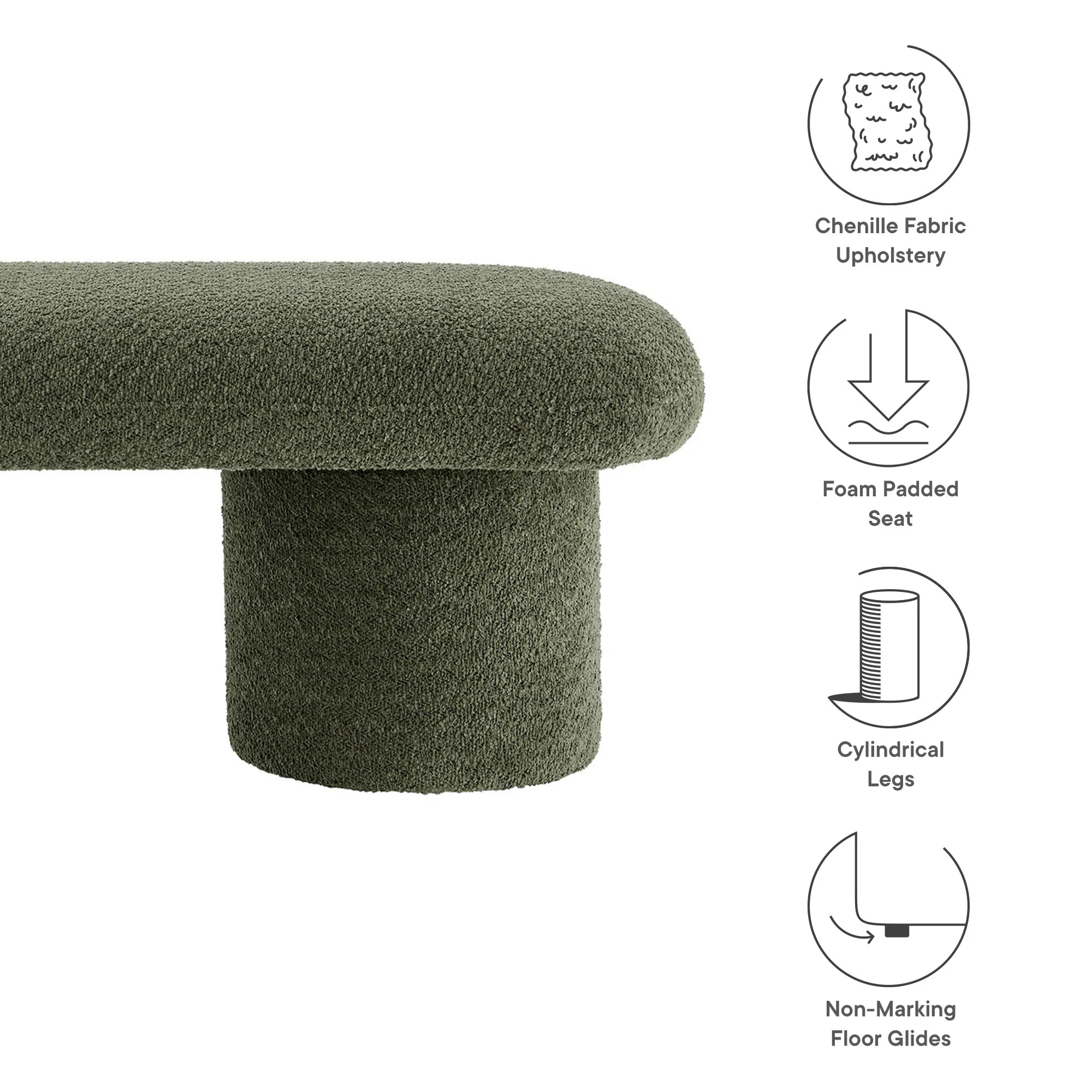 Orla Chenille Upholstered Bench by Modway - Image 19