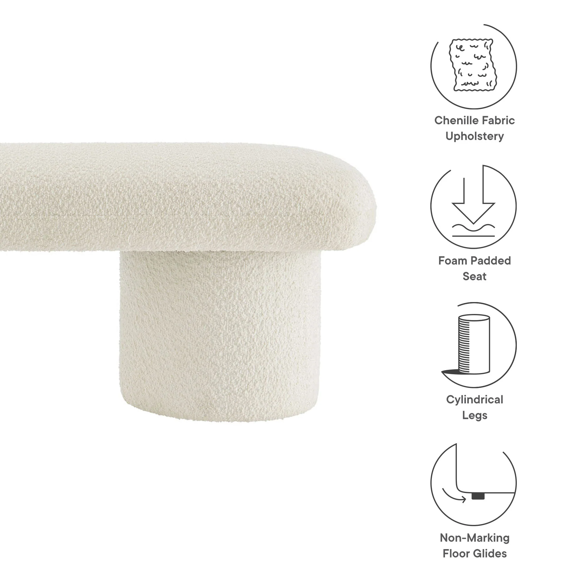 Orla Chenille Upholstered Bench by Modway - Image 9