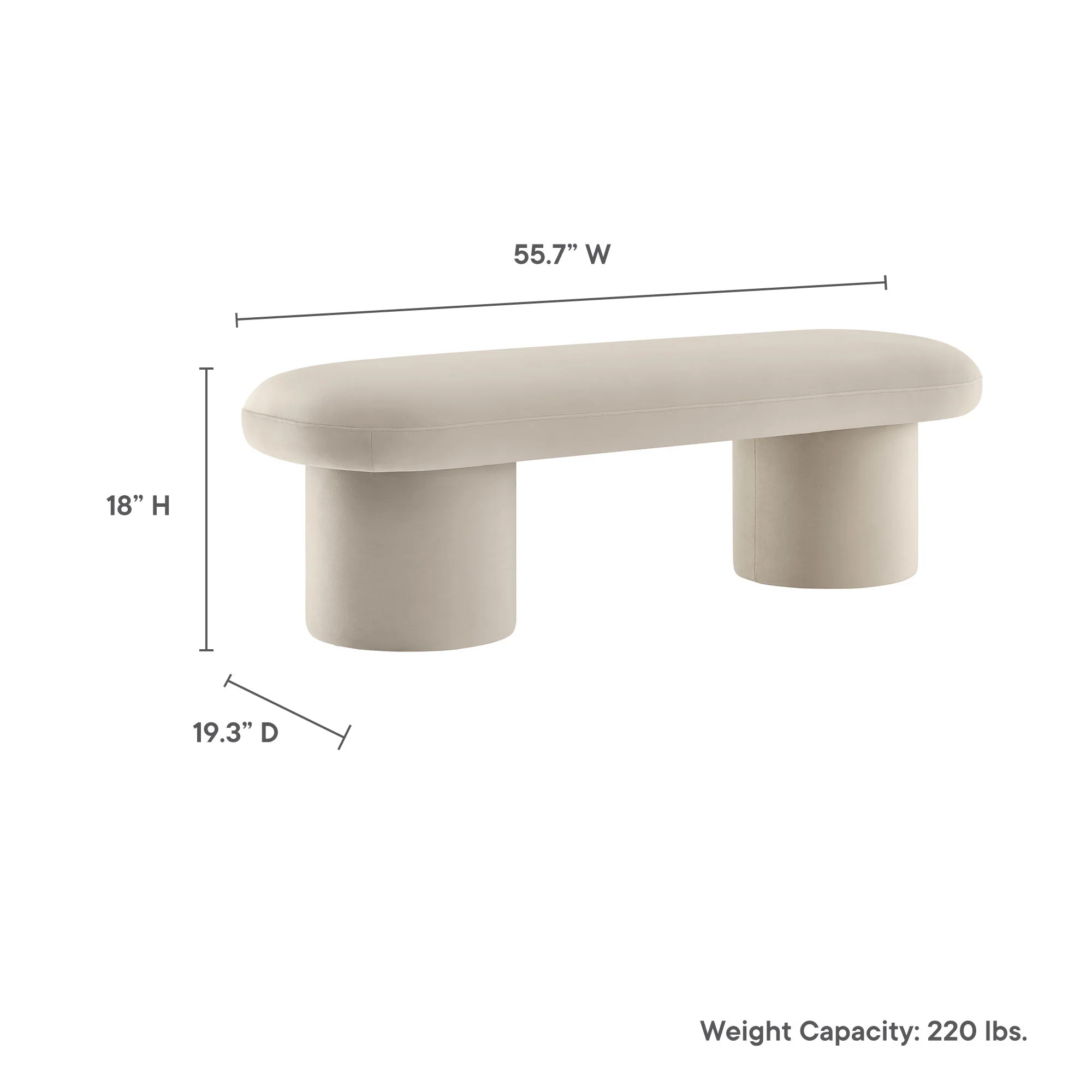 Orla Performance Velvet Bench by Modway - Image 10