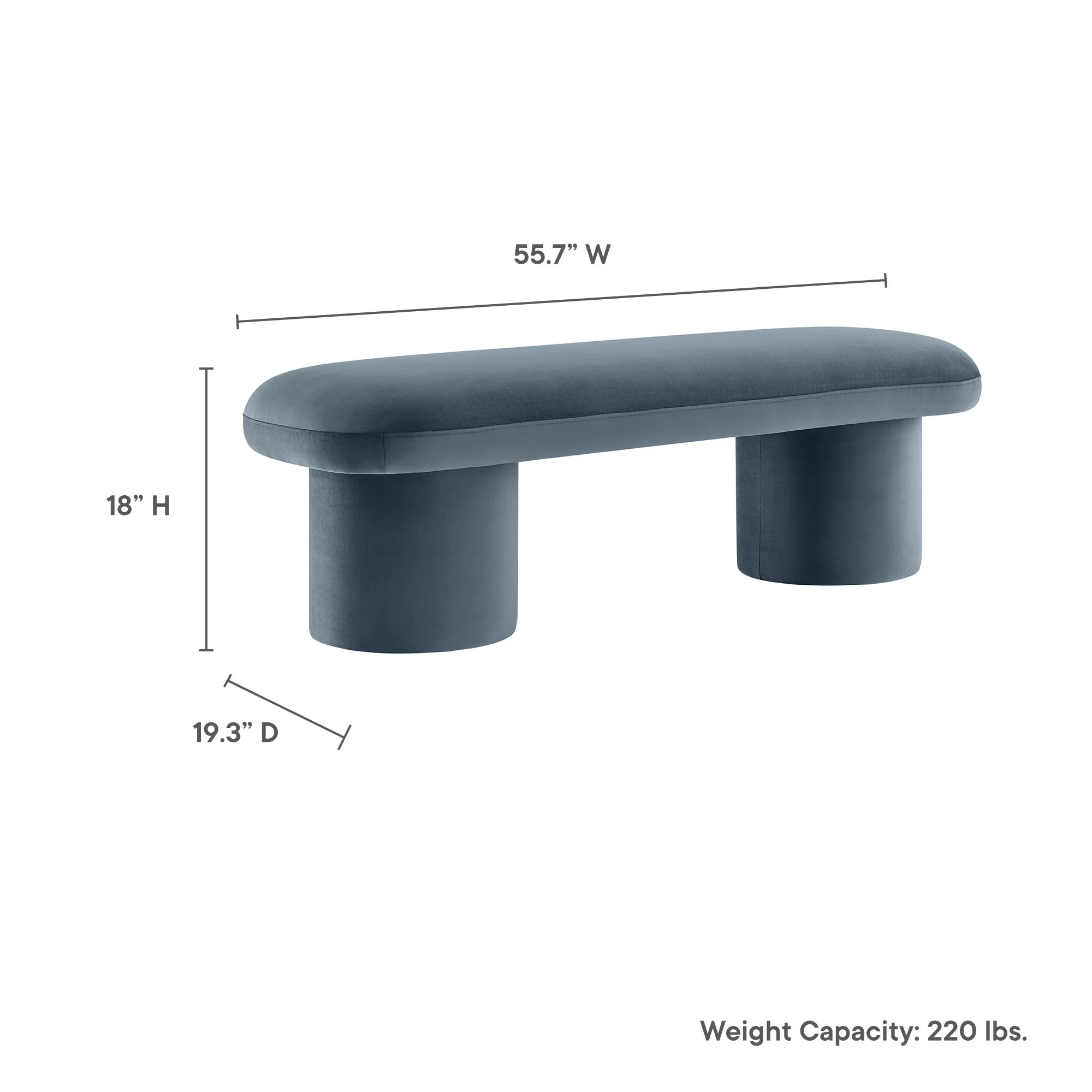 Orla Performance Velvet Bench by Modway - Image 20
