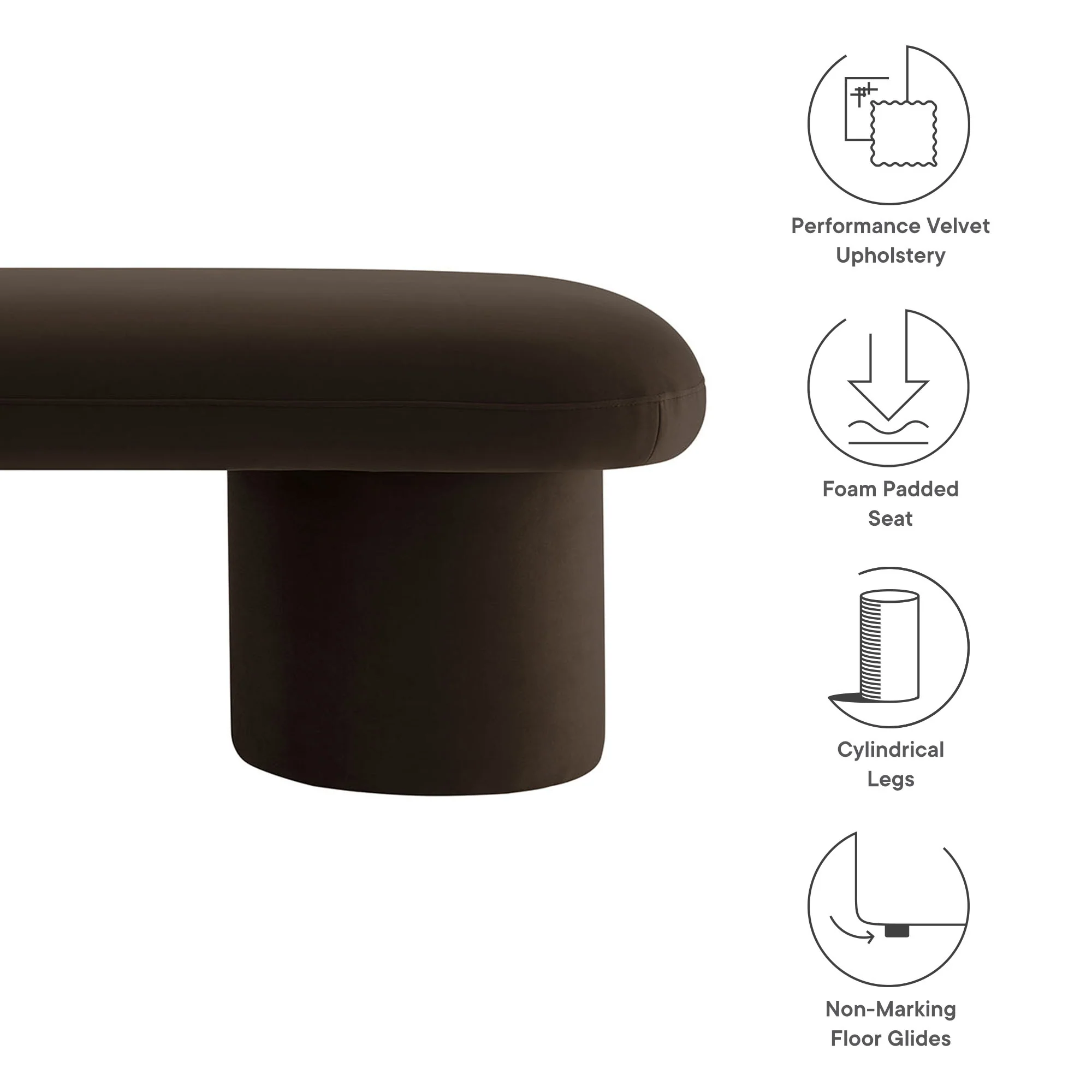 Orla Performance Velvet Bench by Modway - Image 29