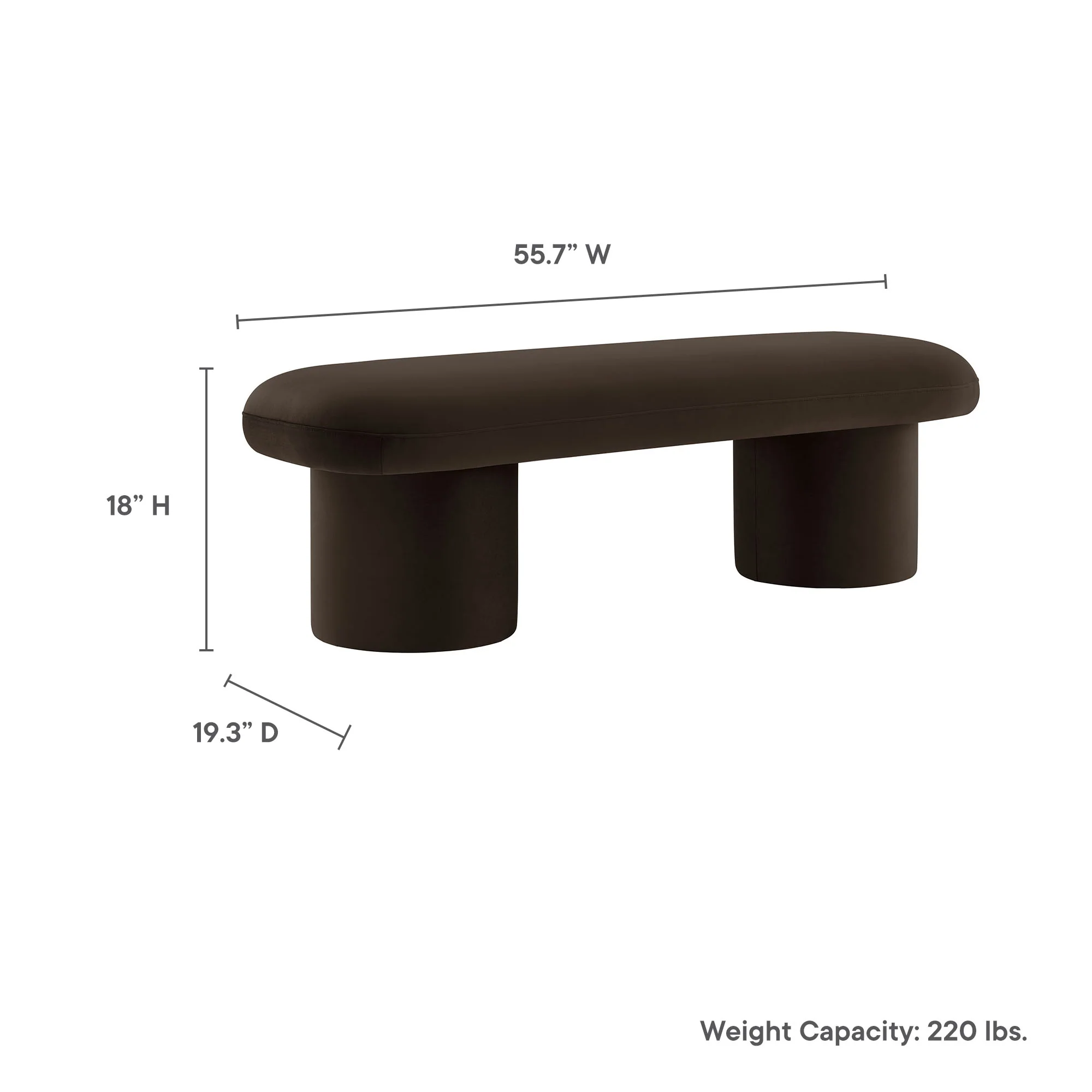 Orla Performance Velvet Bench by Modway - Image 30
