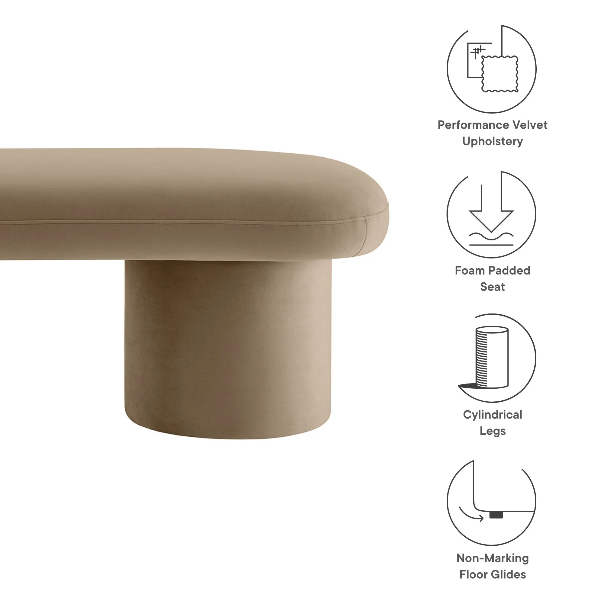 Orla Performance Velvet Bench by Modway - Image 39