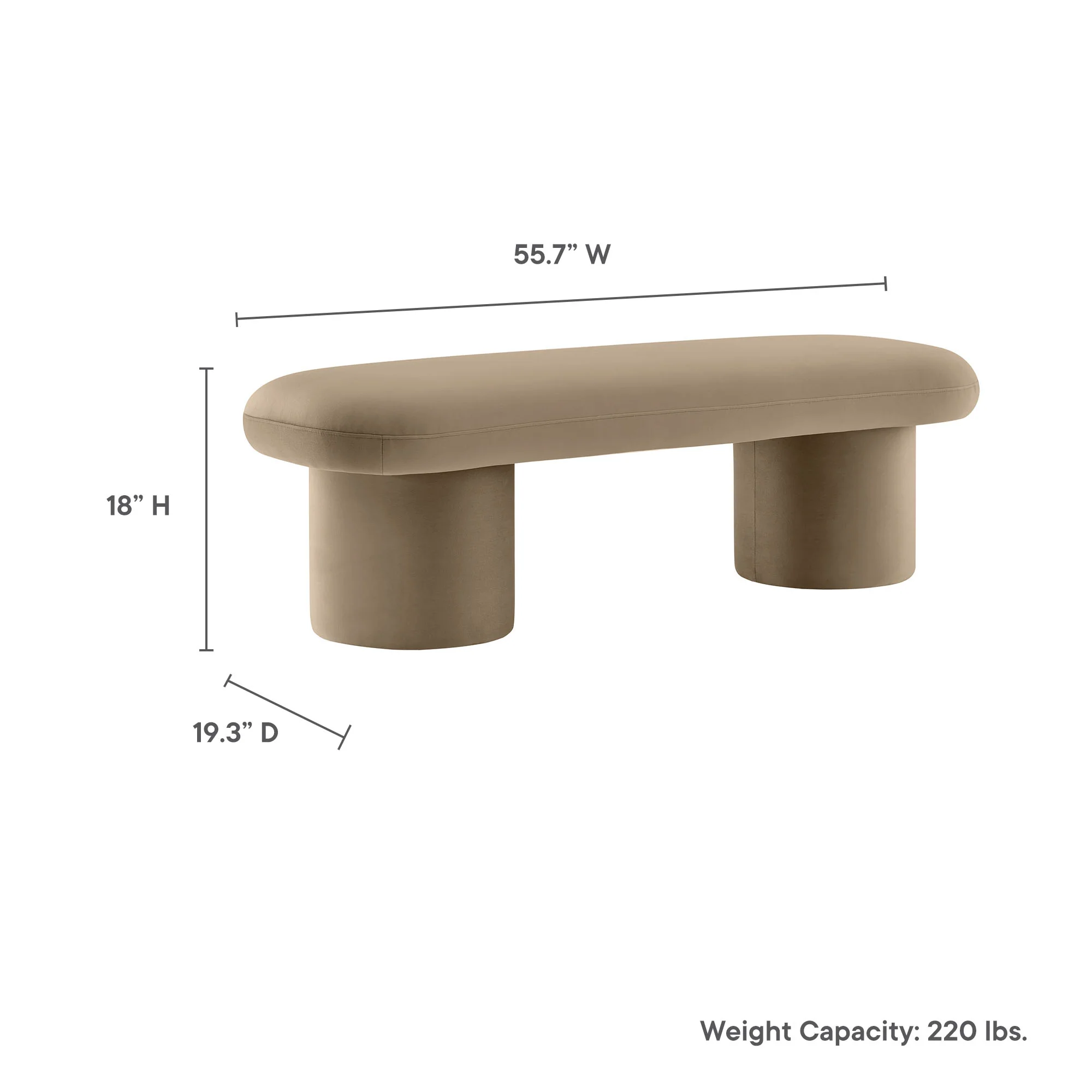 Orla Performance Velvet Bench by Modway - Image 40