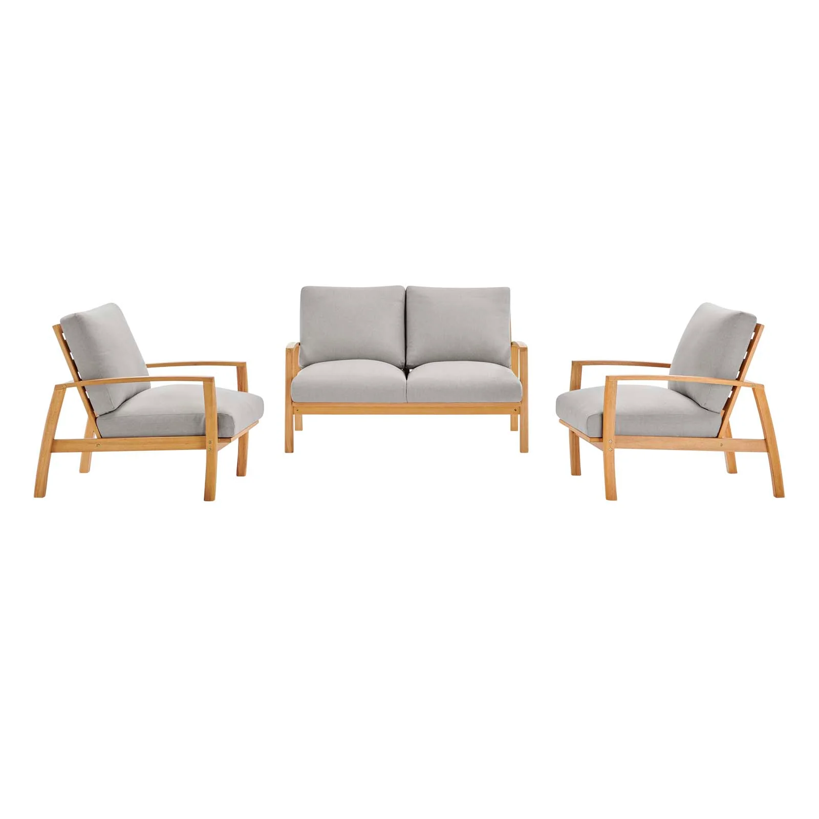 Orlean 3 Piece Outdoor Patio Eucalyptus Wood Set By Modway - EEI-3822 - Image 2