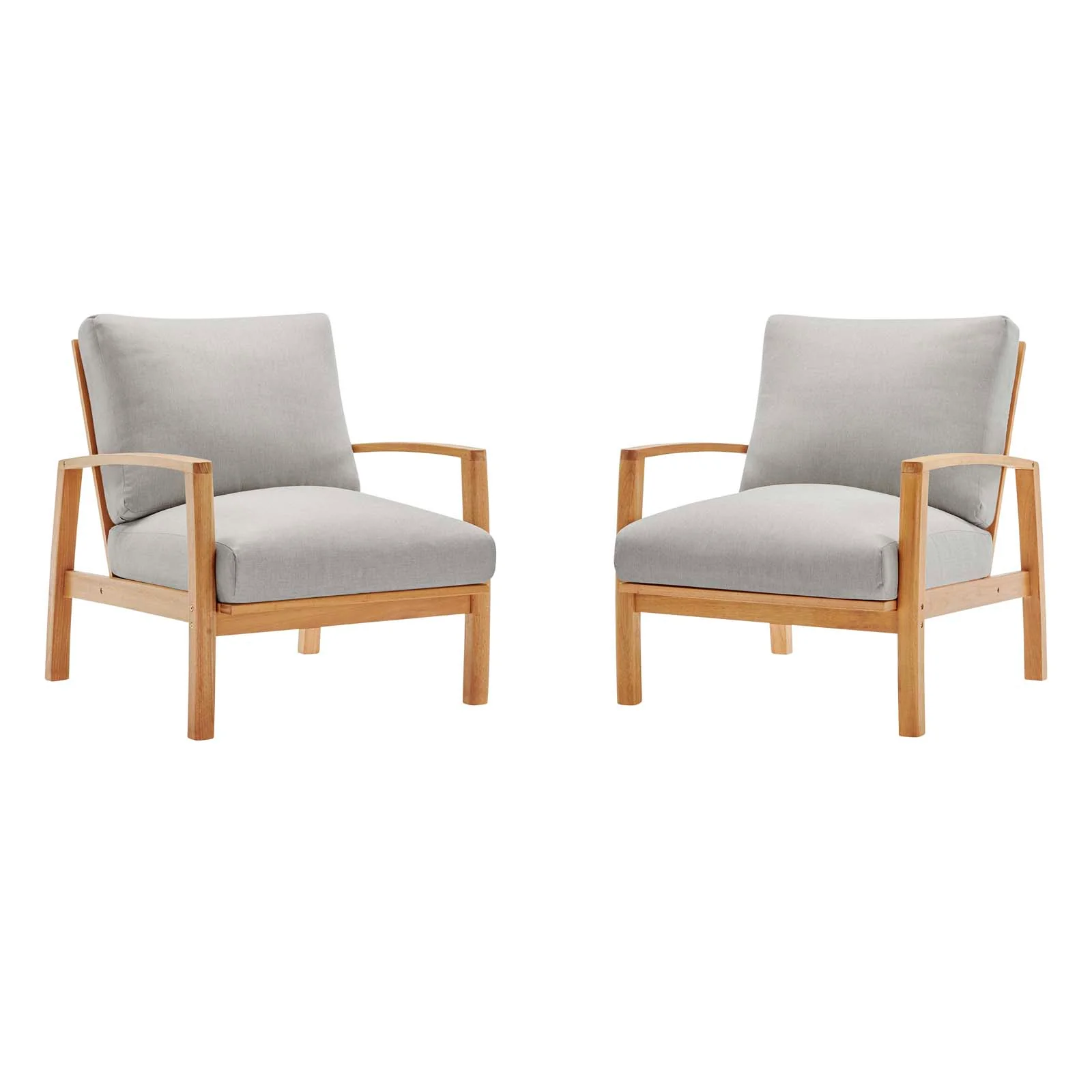 Orlean Outdoor Patio Eucalyptus Wood Lounge Armchair Set of 2 By Modway - EEI-3993 - Image 2