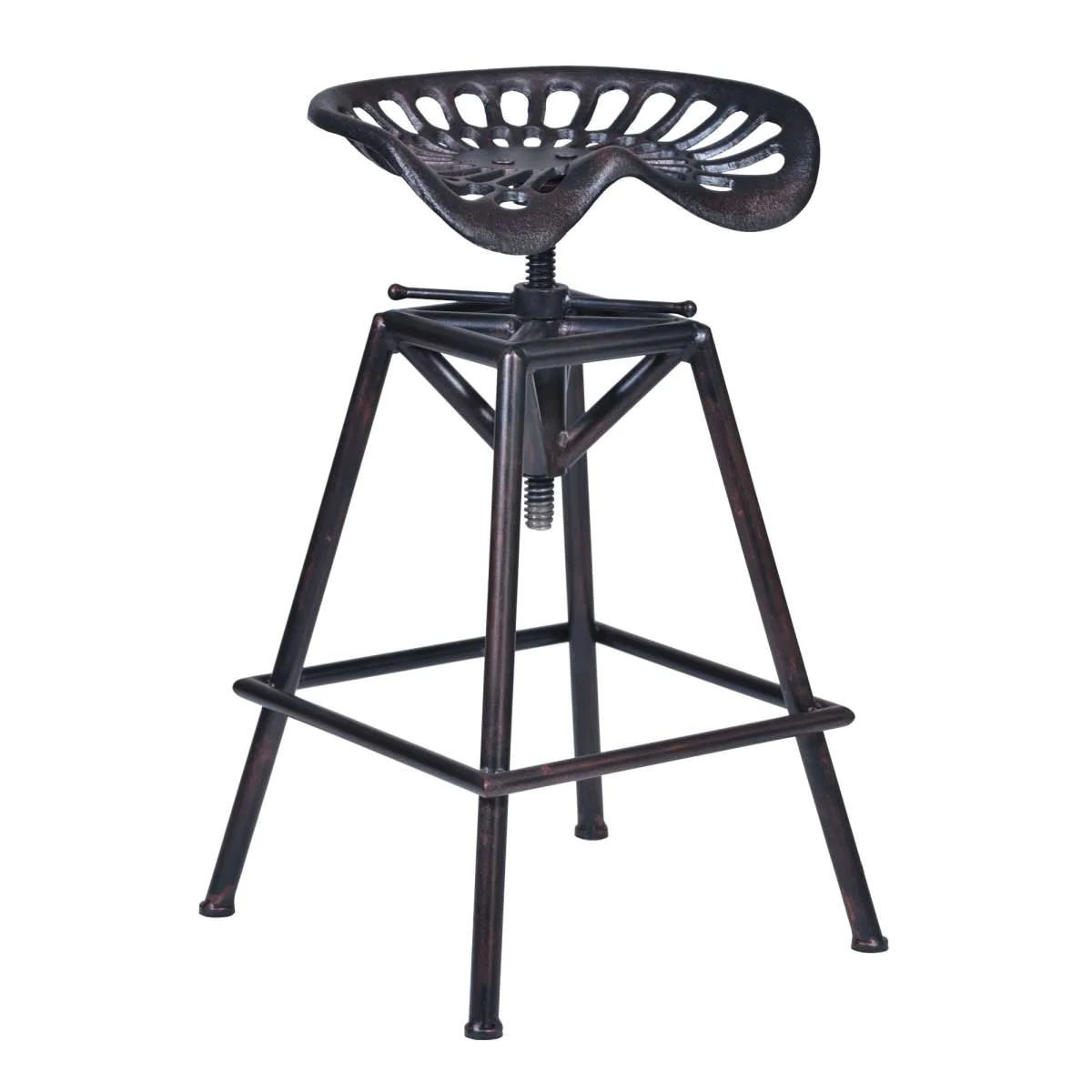 Osbourne Adjustable Industrial Metal Barstool in Antique White finish By Armen Living - Image 7