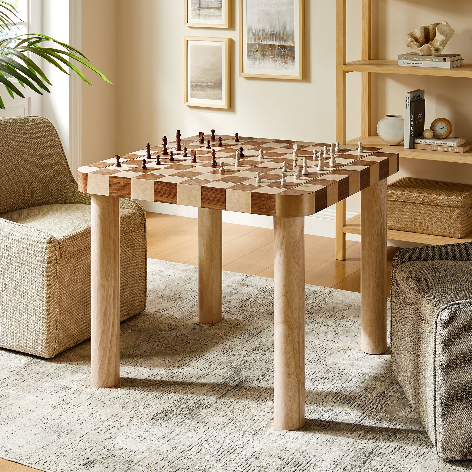 Oscar 36 Inch Square Checkered Dining Table by Modway - Image 16