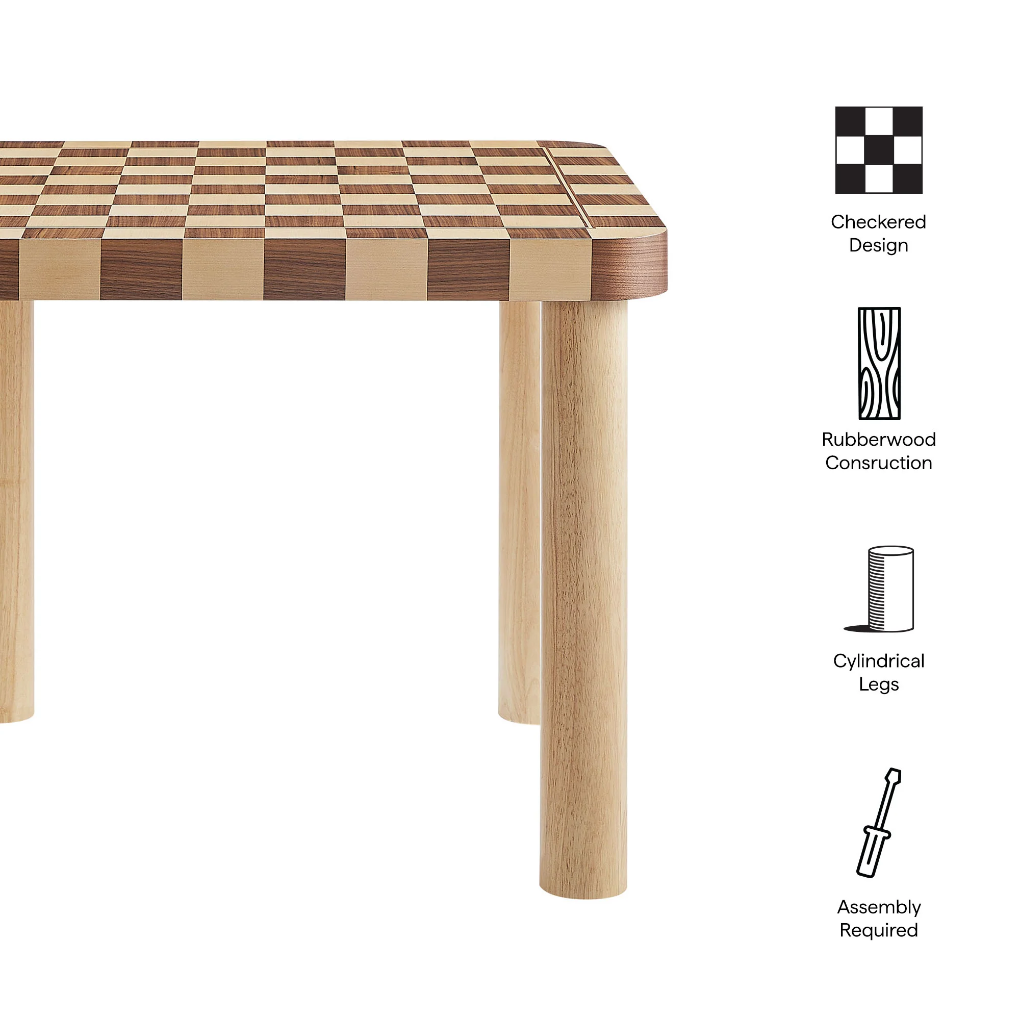 Oscar 36 Inch Square Checkered Dining Table by Modway - Image 17