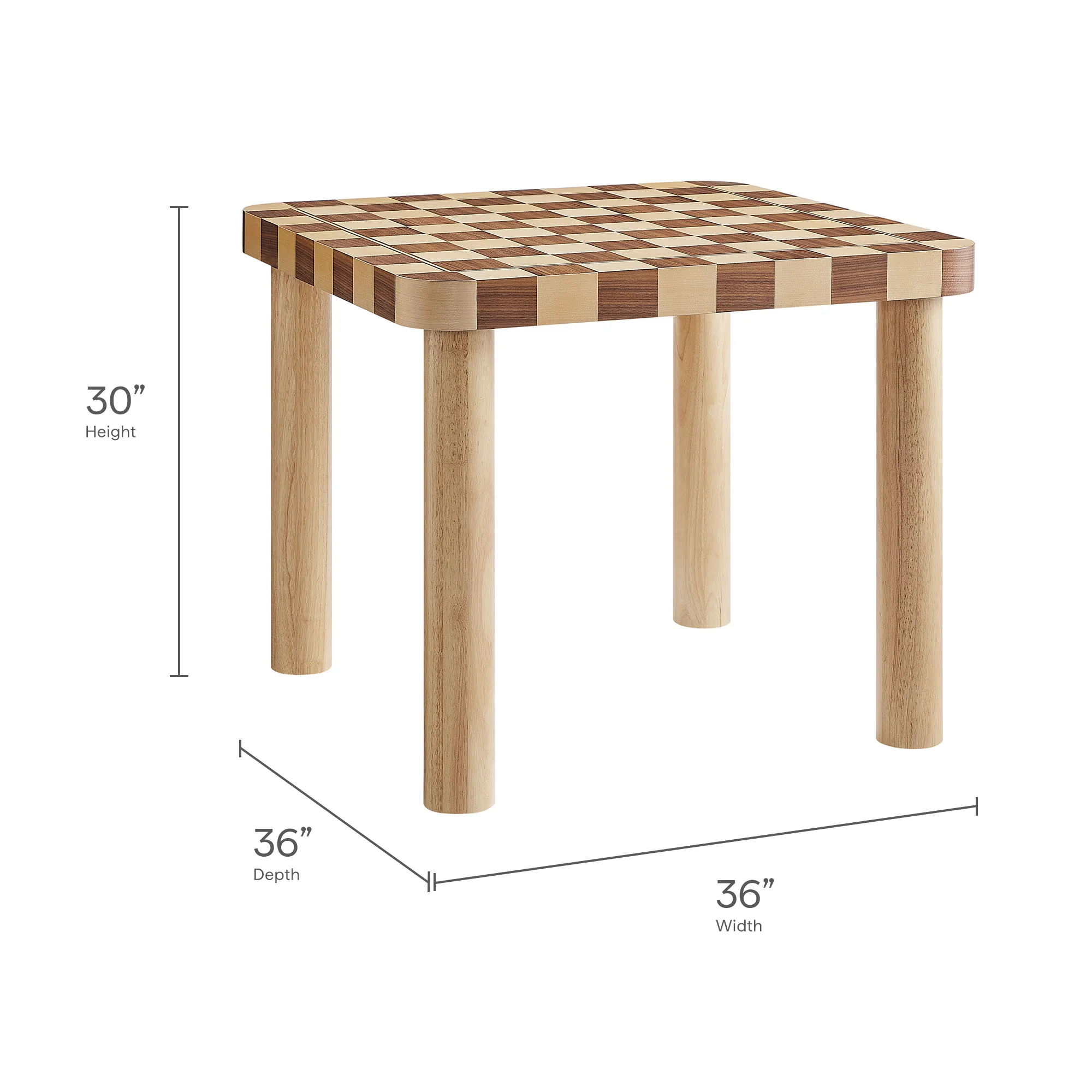Oscar 36 Inch Square Checkered Dining Table by Modway - Image 18