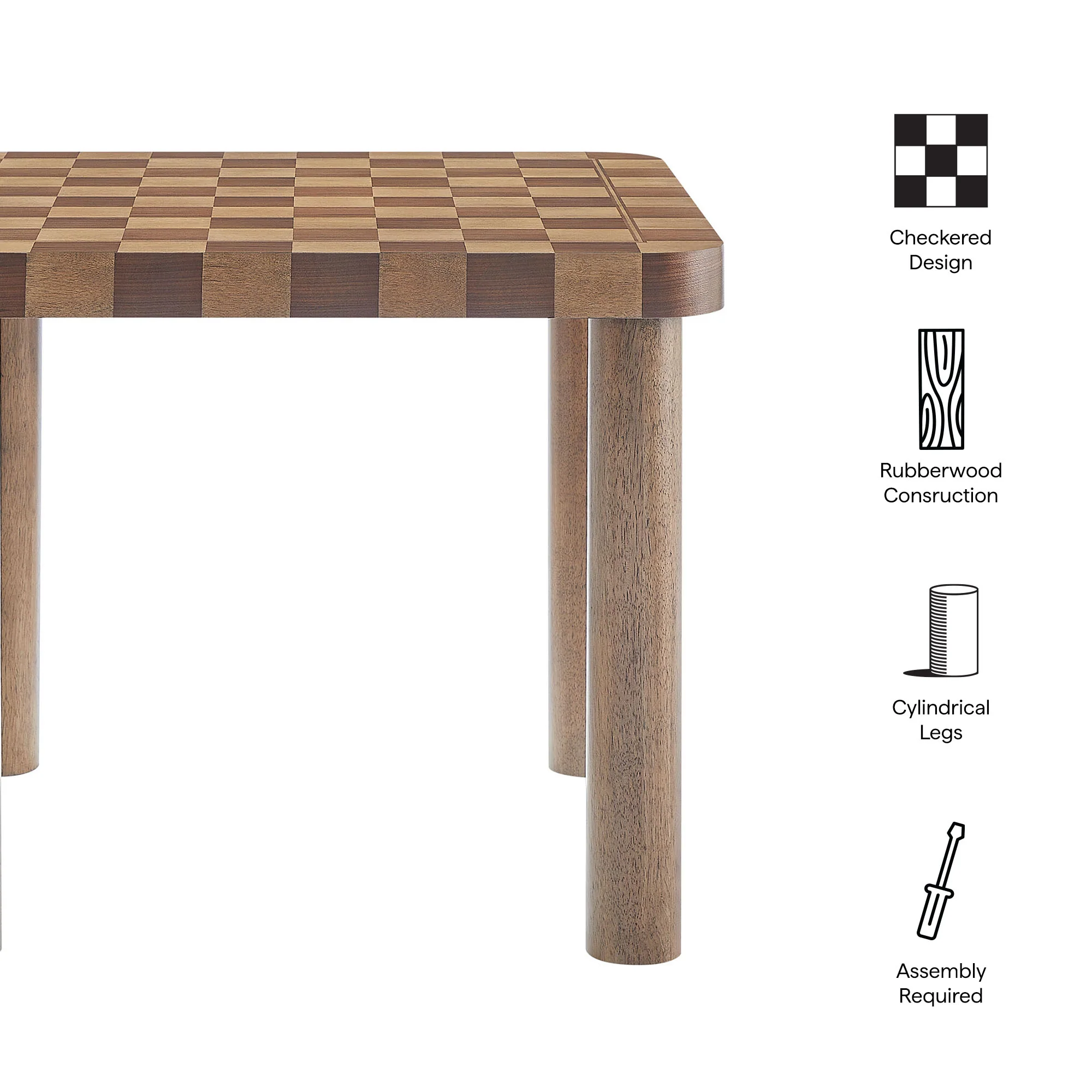 Oscar 36 Inch Square Checkered Dining Table by Modway - Image 8