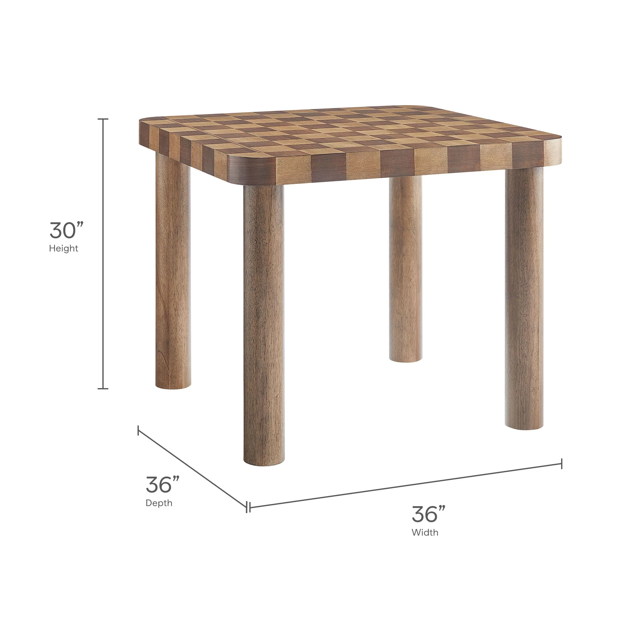 Oscar 36 Inch Square Checkered Dining Table by Modway - Image 9