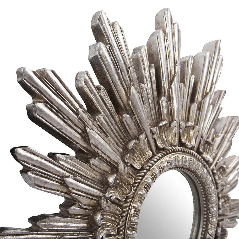 Oval Antiqued Silver Leaf Finish Mirror By Homeroots - Image 4