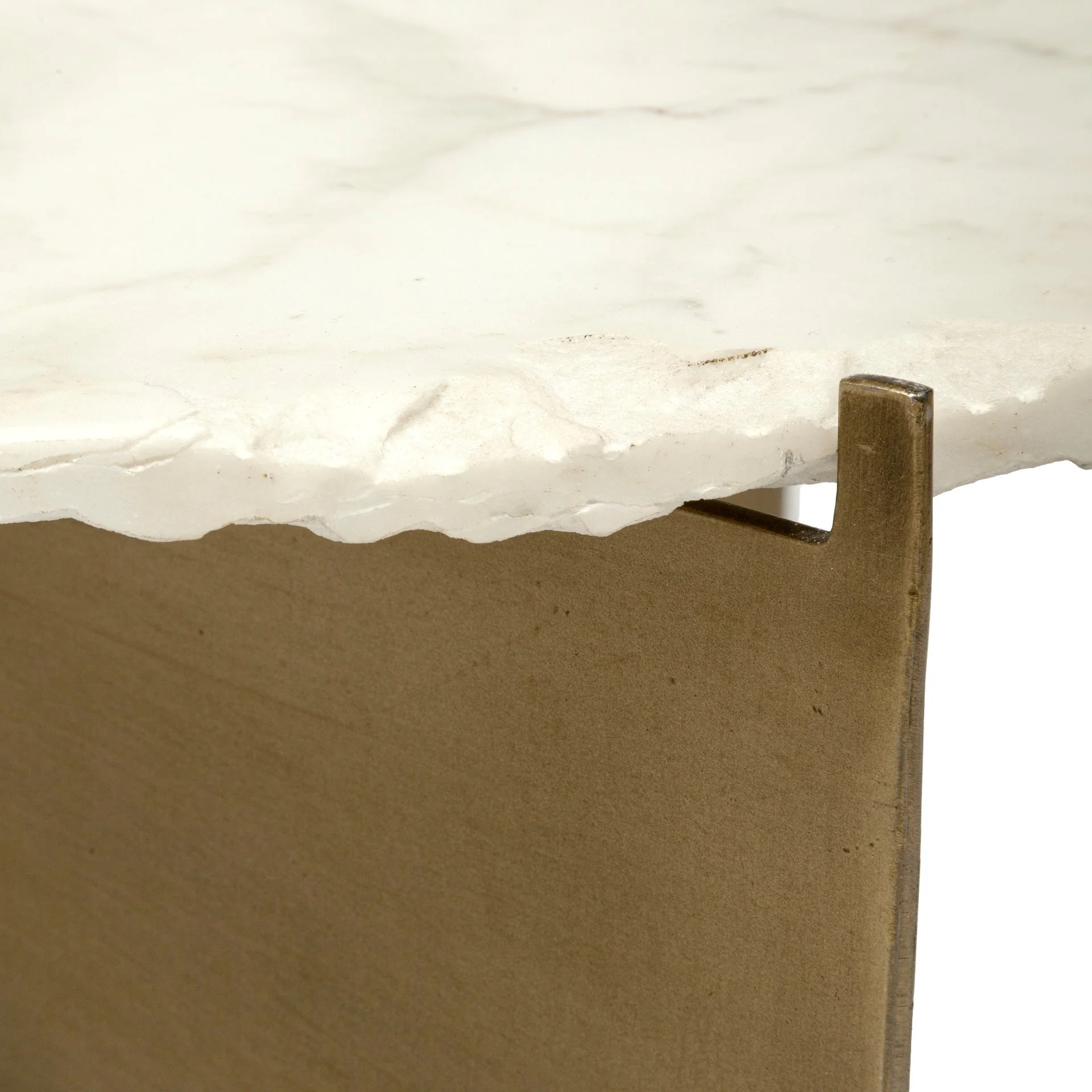 Oval Marble Top and Gold Metal Base Coffee Table By Homeroots - Image 5