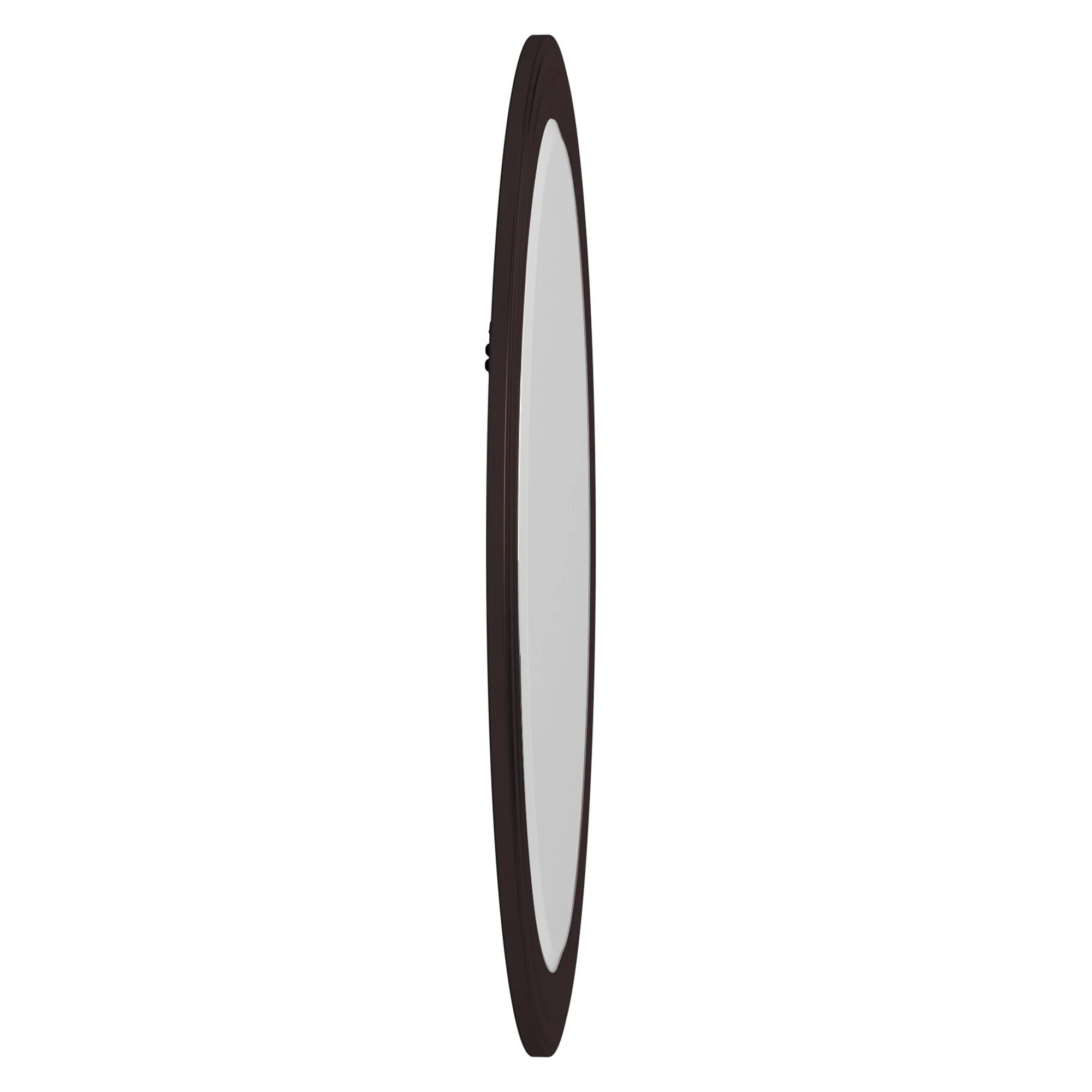 Oval Oil Rubbed Bronze Mirror with Wooden Grooves Frame By Homeroots - Image 5