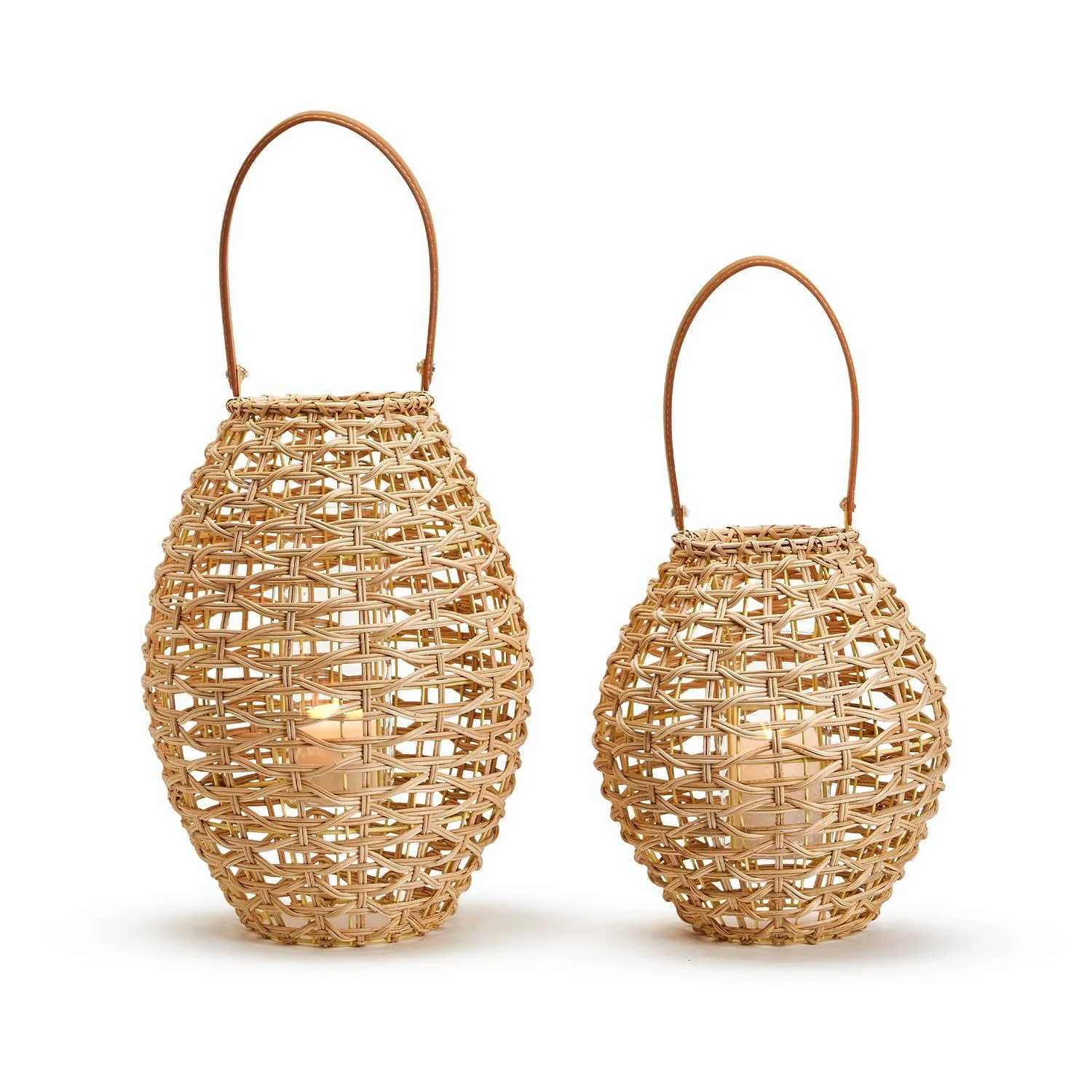 Oval Rattan Lantern Incl 2 Sizes Set Of 2 By Two's Company - Image 3