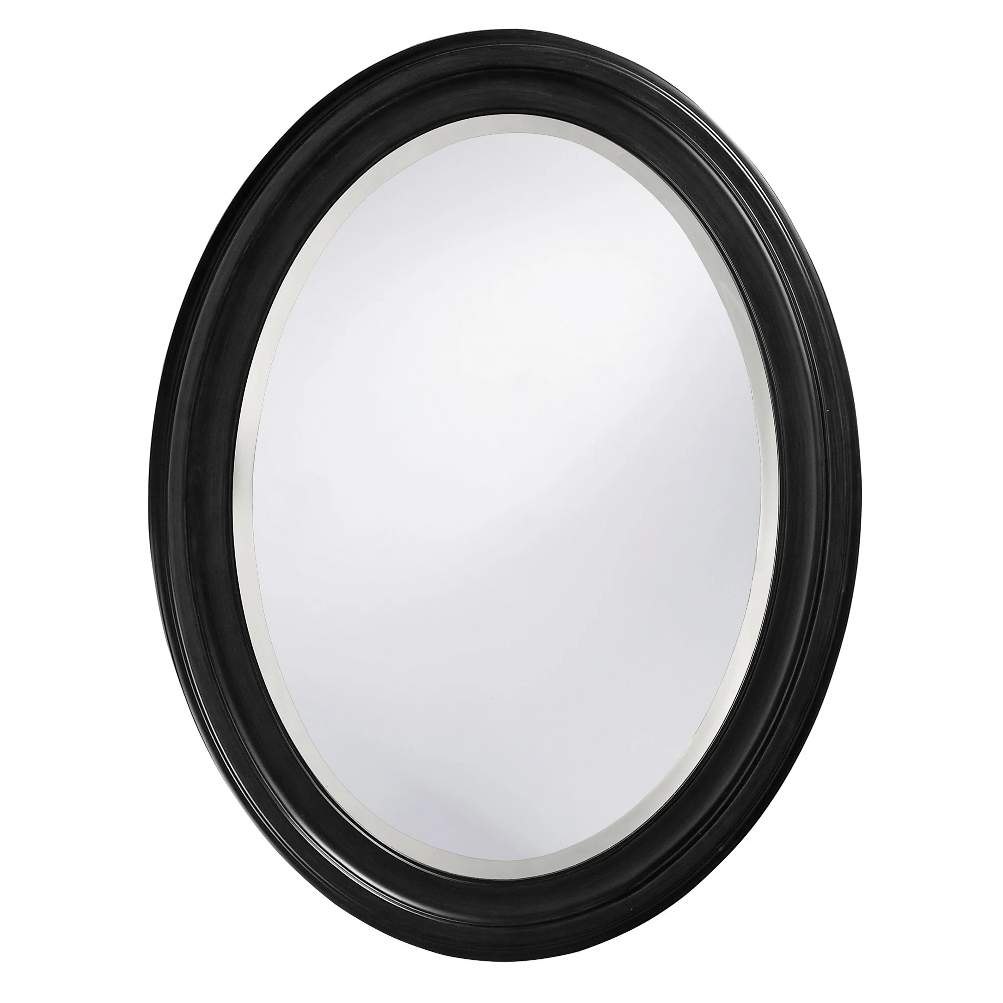 Oval Shaped Black Wood Frame Mirror By Homeroots - Image 2