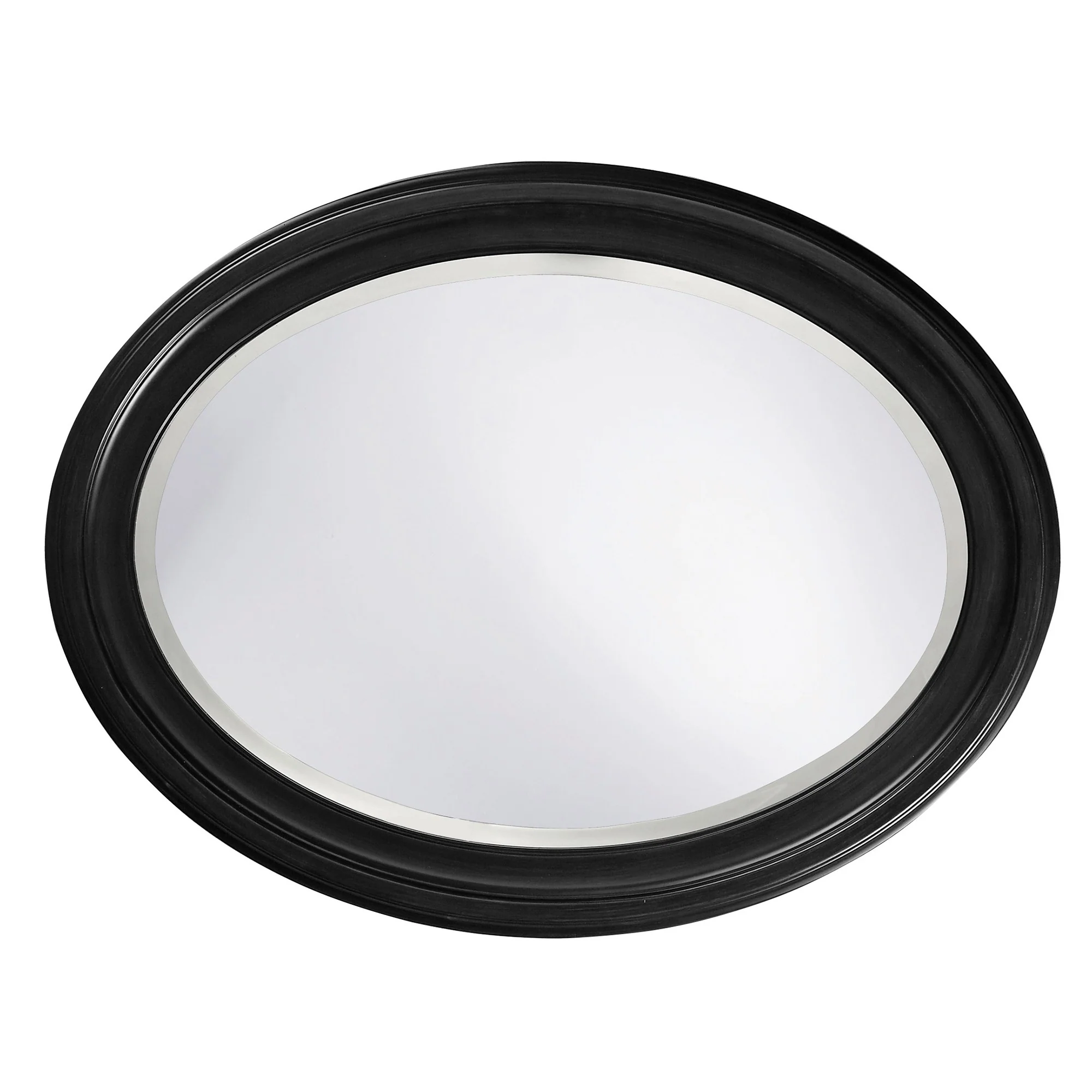 Oval Shaped Black Wood Frame Mirror By Homeroots - Image 3