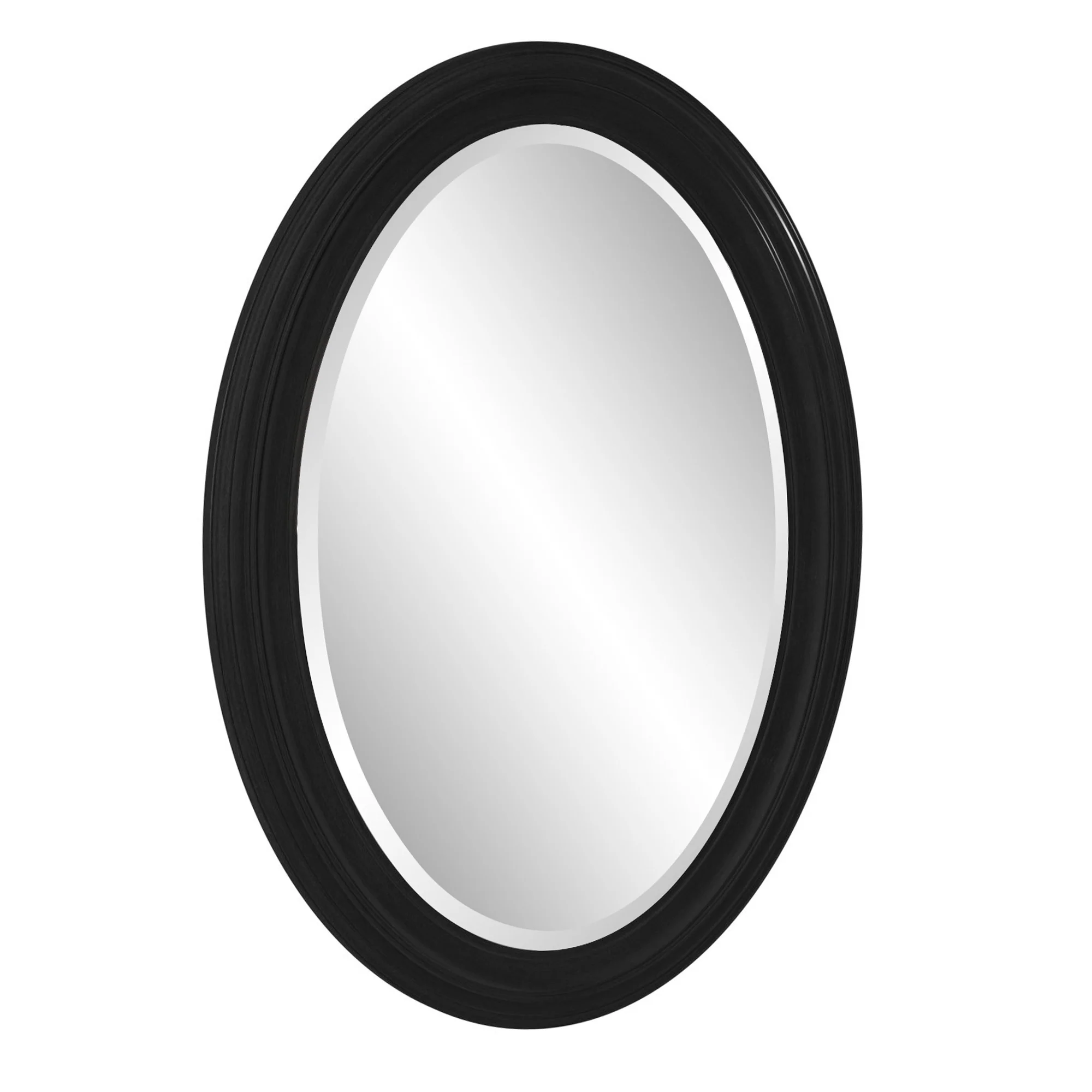 Oval Shaped Black Wood Frame Mirror By Homeroots - Image 4