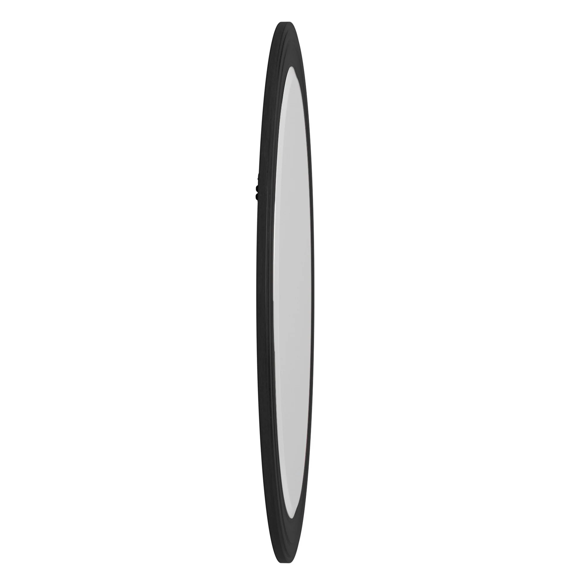 Oval Shaped Black Wood Frame Mirror By Homeroots - Image 5