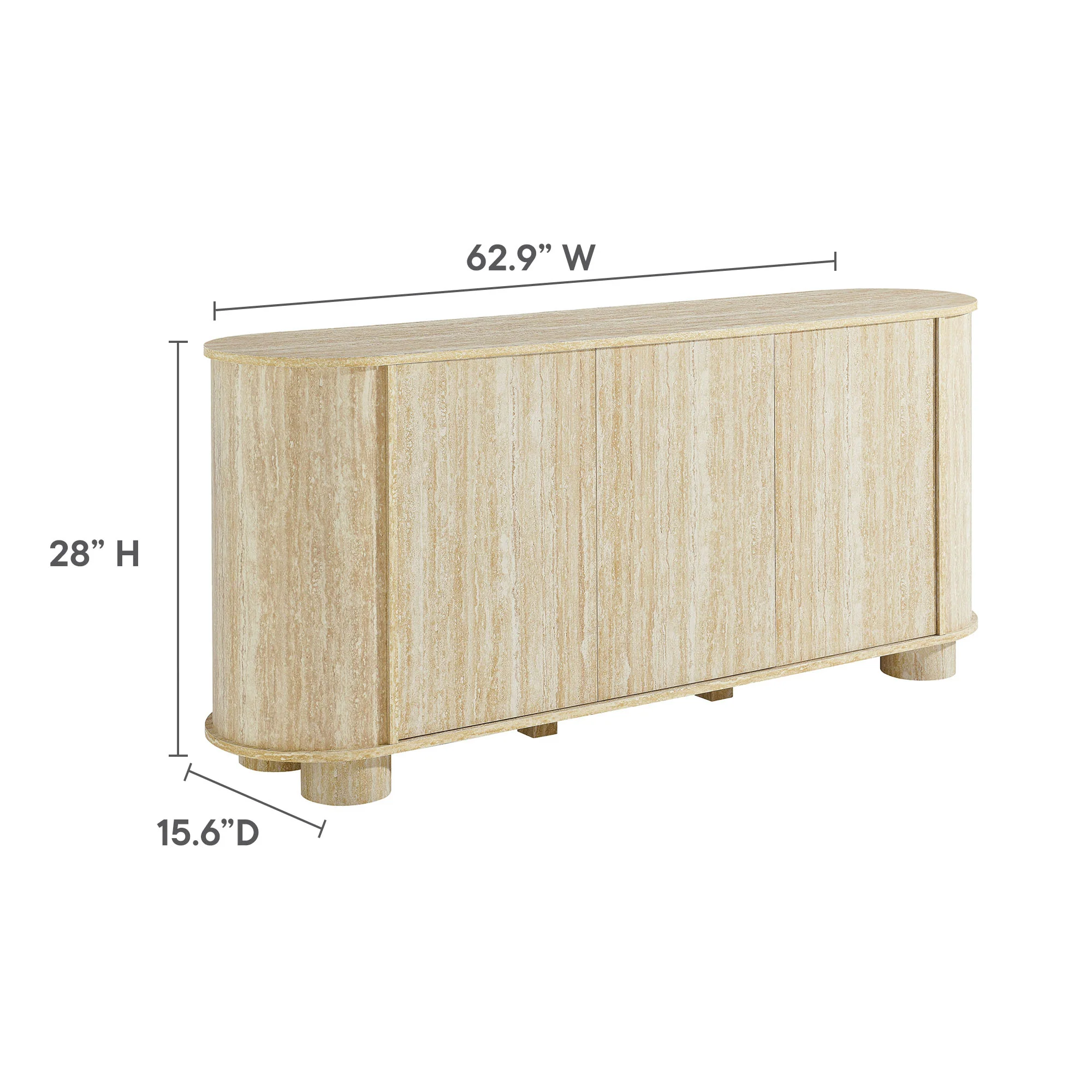 Overture 63Ó Oval Faux Travertine Sideboard by Modway - Image 10