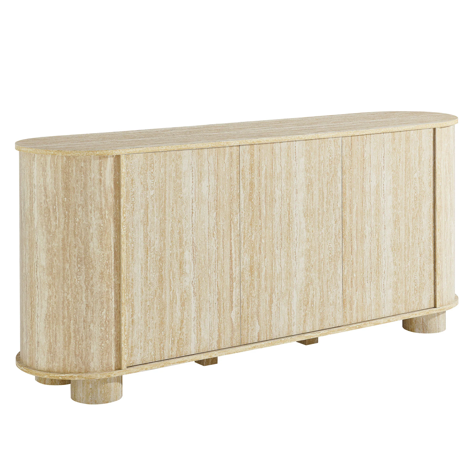 Overture 63Ó Oval Faux Travertine Sideboard by Modway - Image 2