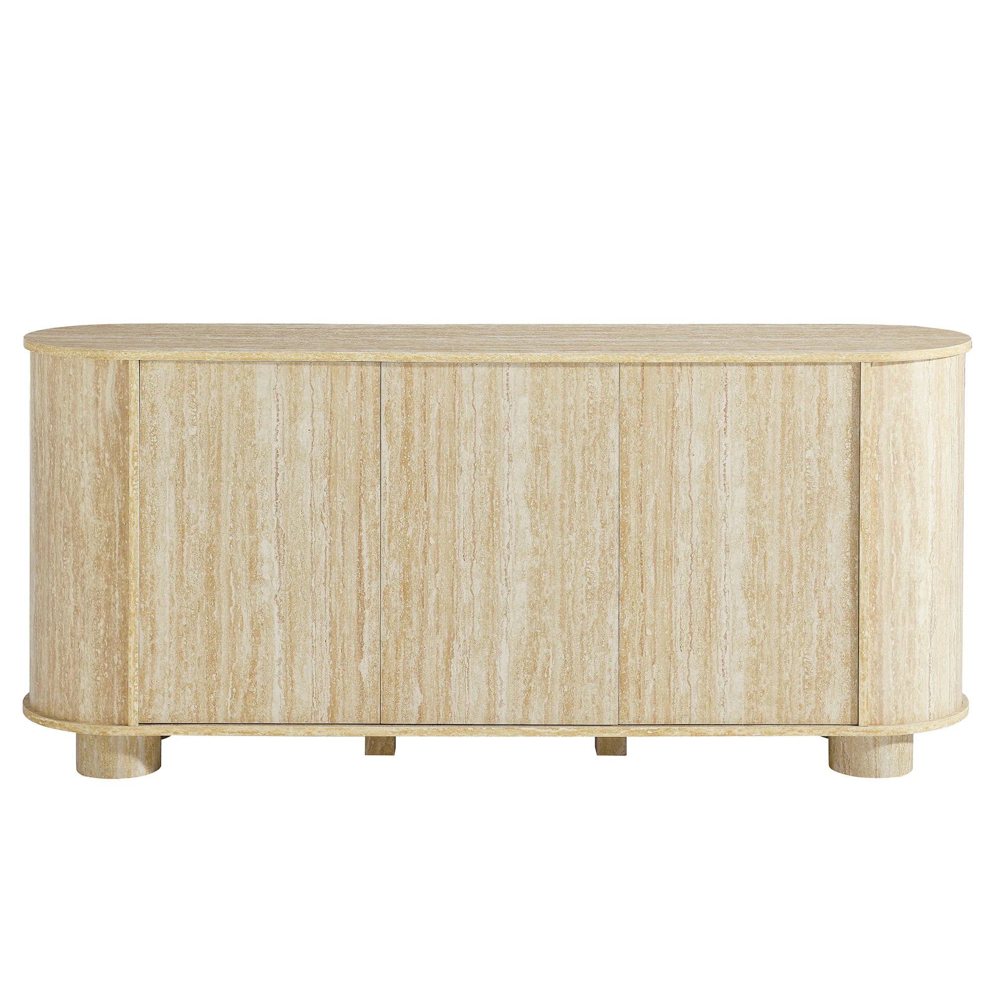 Overture 63Ó Oval Faux Travertine Sideboard by Modway - Image 4