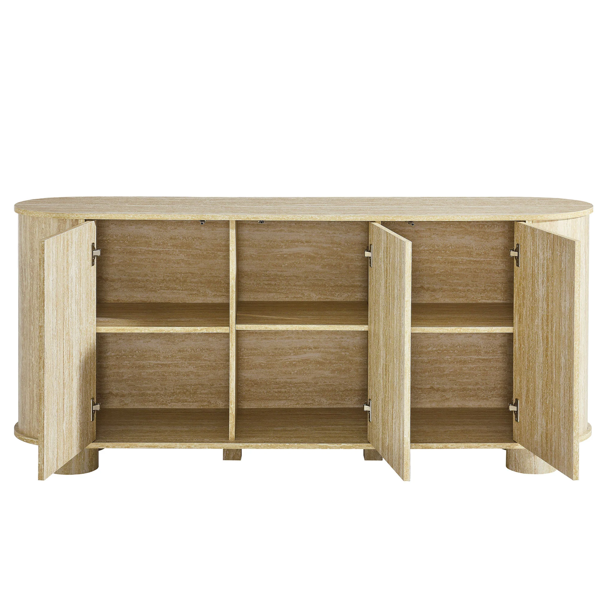 Overture 63Ó Oval Faux Travertine Sideboard by Modway - Image 5