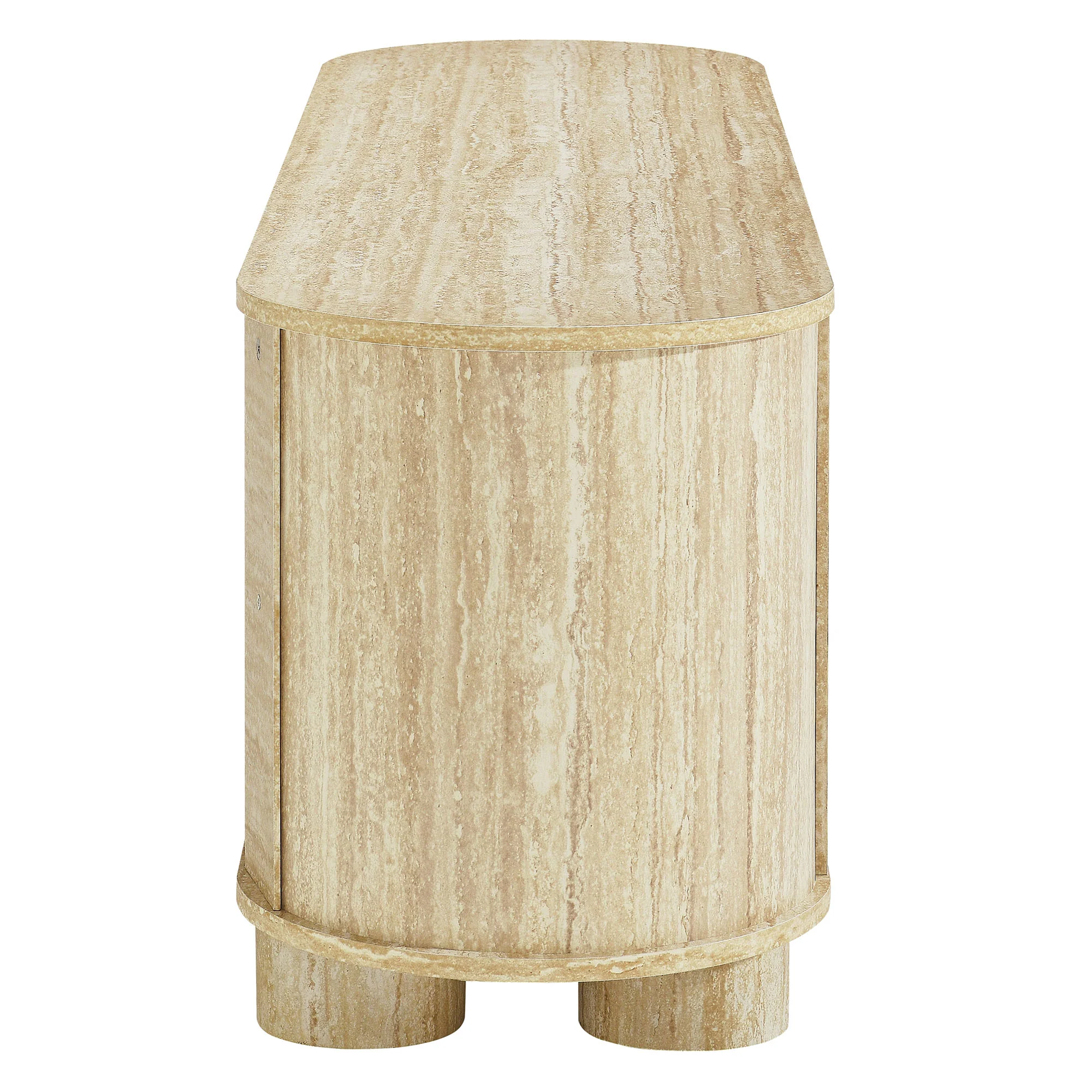 Overture 63Ó Oval Faux Travertine TV Stand by Modway - Image 3