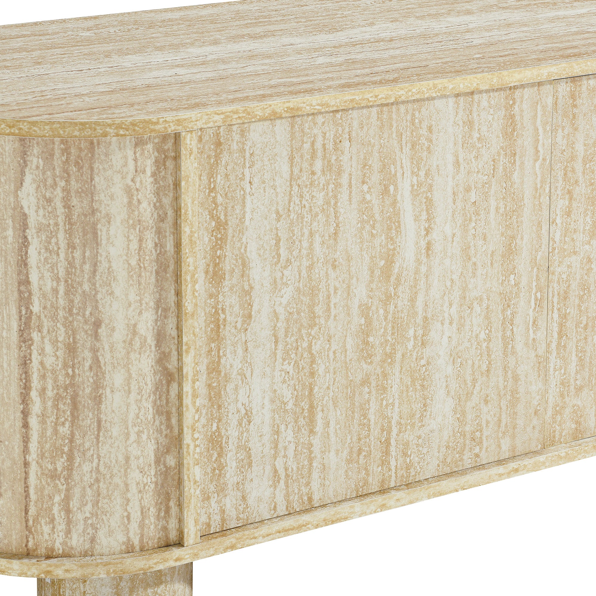 Overture 63Ó Oval Faux Travertine TV Stand by Modway - Image 6